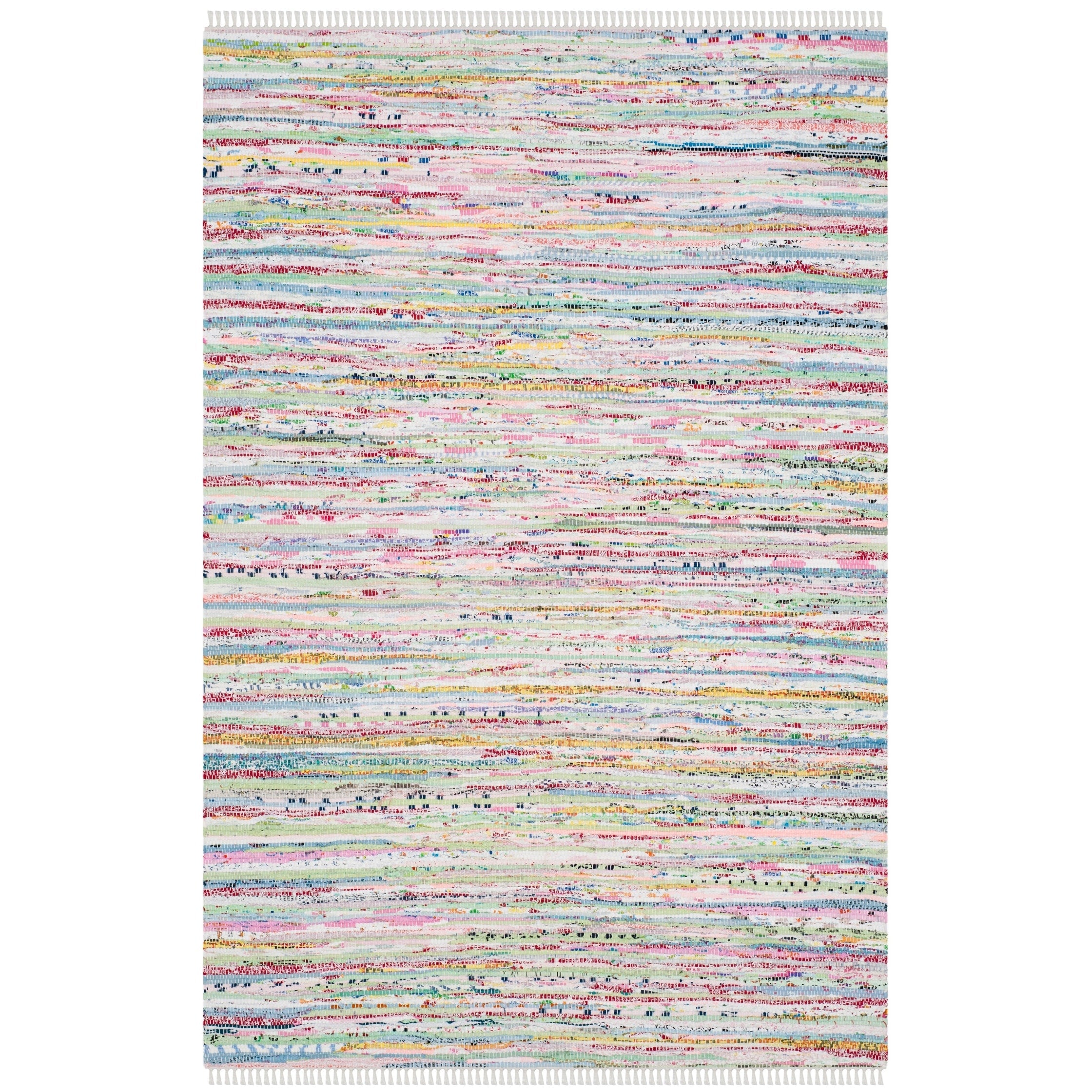 Tapis en chiffon fait main SAFAVIEH Tapis en coton à rayures Litzy