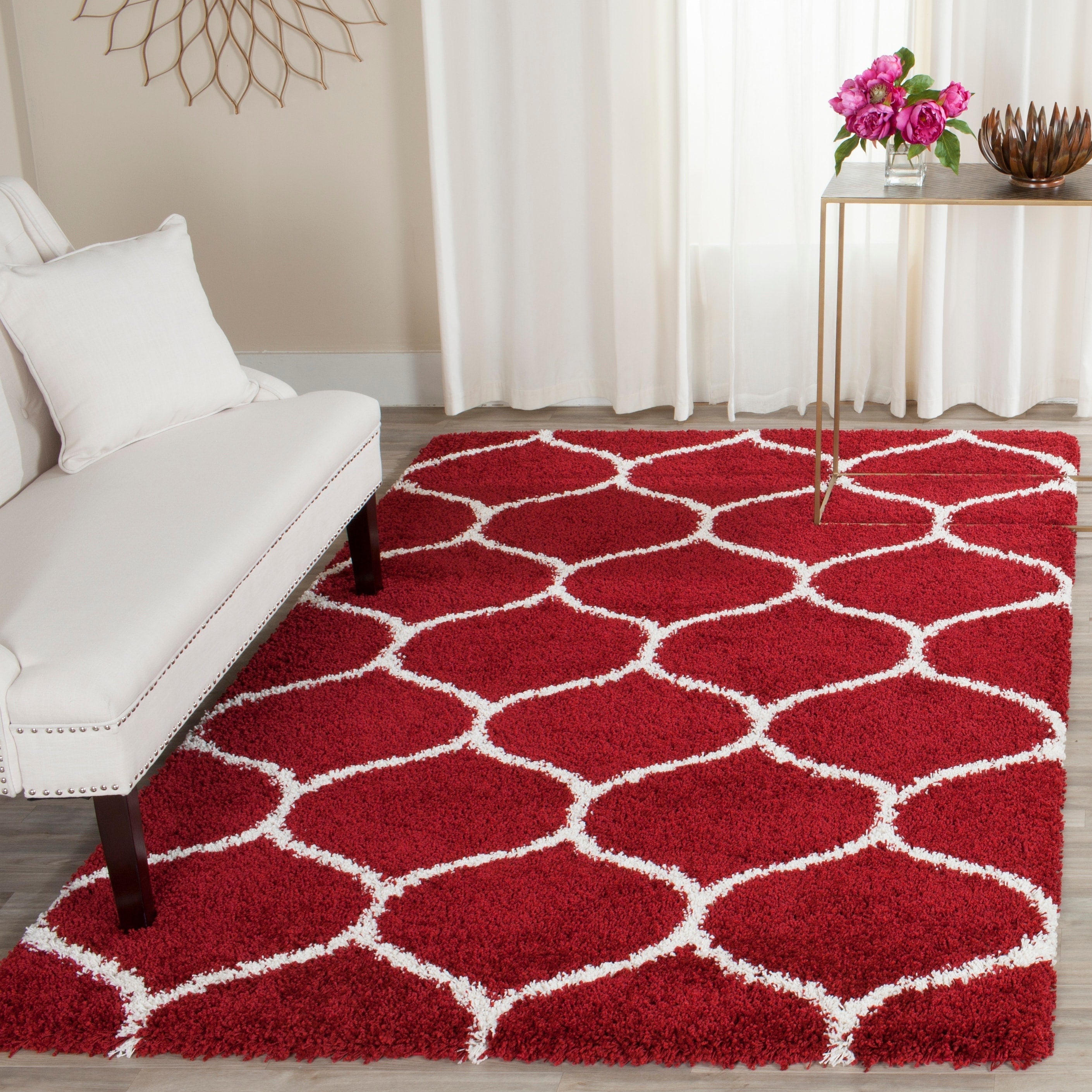 Tapis SAFAVIEH Hudson Shag Pushpa Trellis de 2 pouces d'épaisseur