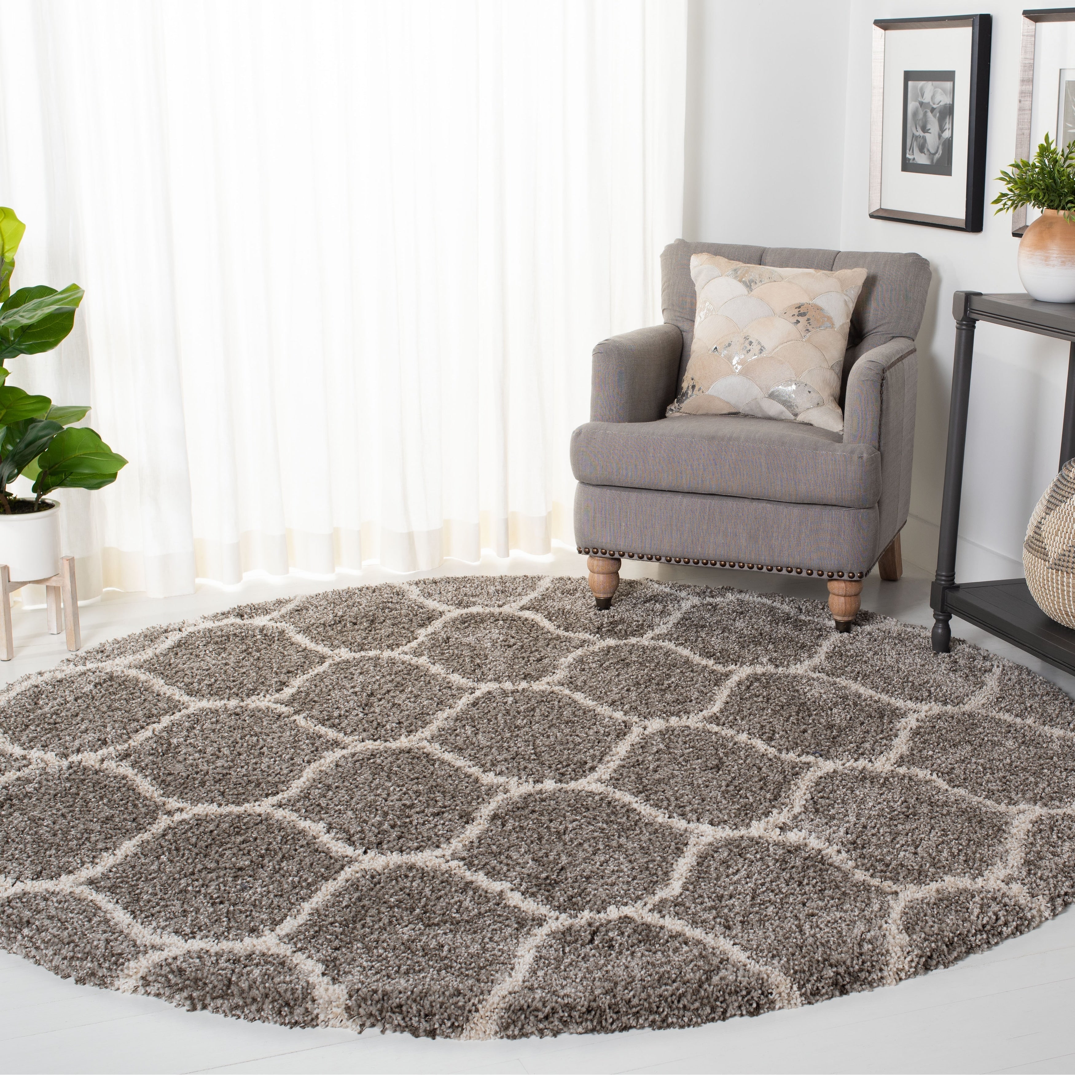 Tapis SAFAVIEH Hudson Shag Pushpa Trellis de 2 pouces d'épaisseur