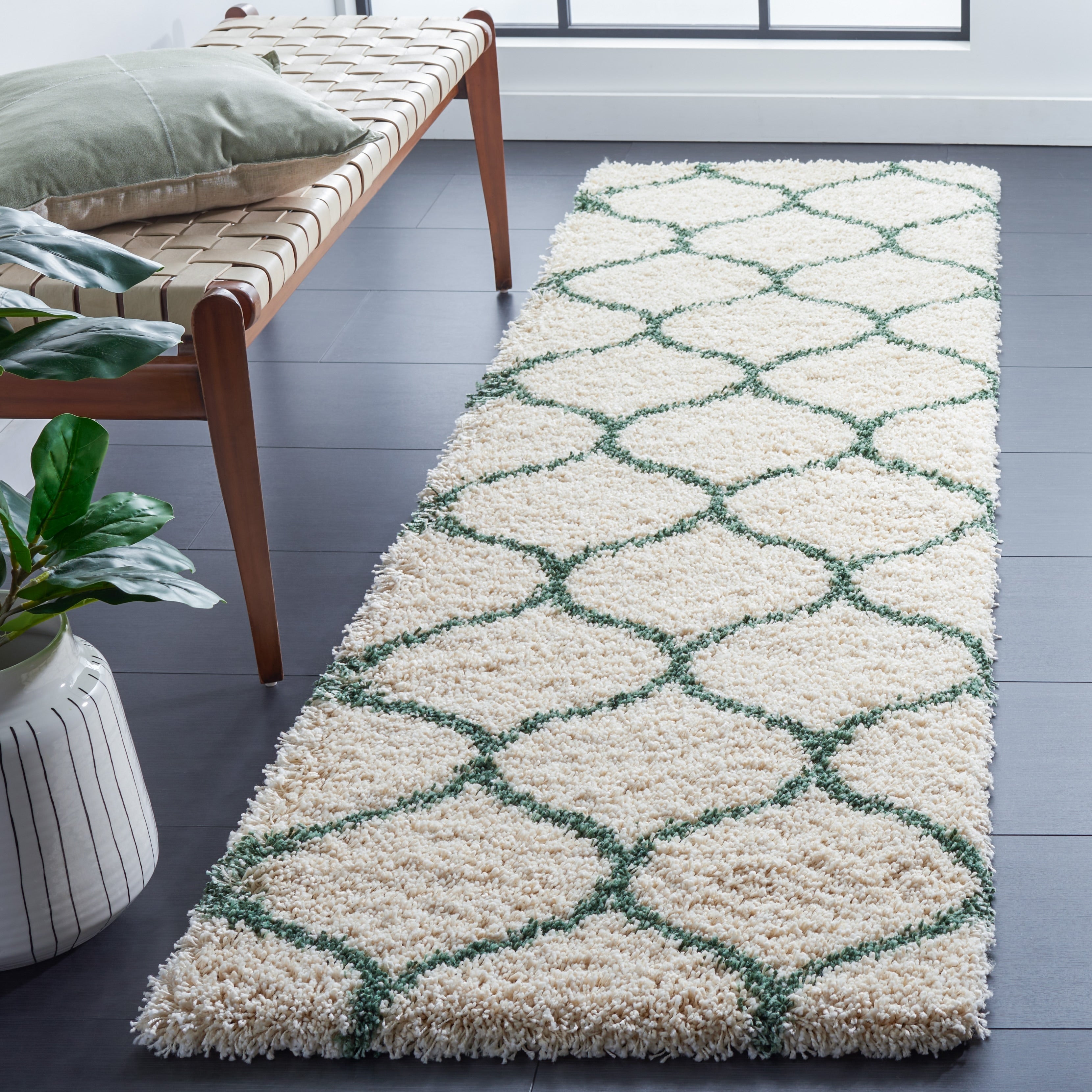 Tapis SAFAVIEH Hudson Shag Pushpa Trellis de 2 pouces d'épaisseur