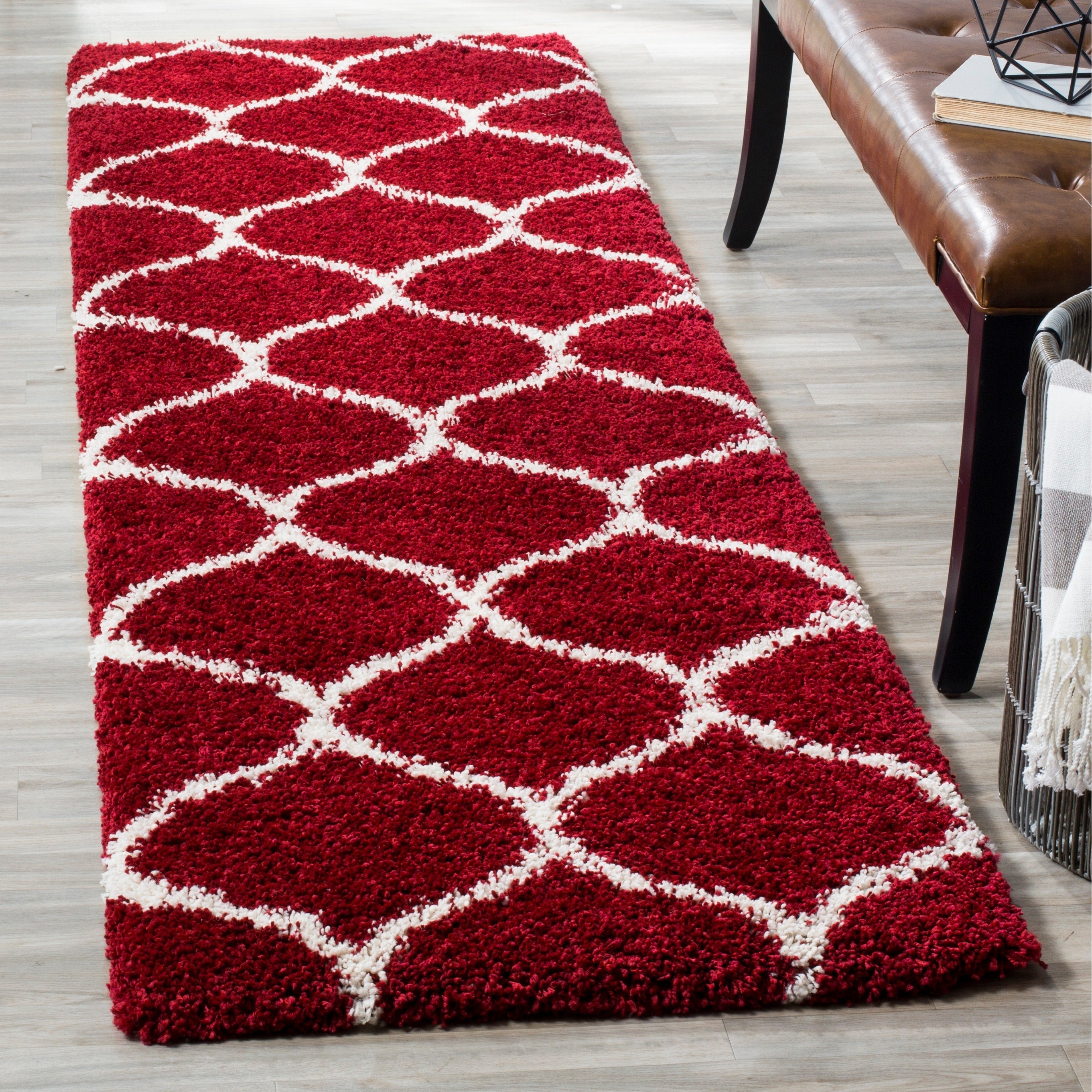 Tapis SAFAVIEH Hudson Shag Pushpa Trellis de 2 pouces d'épaisseur