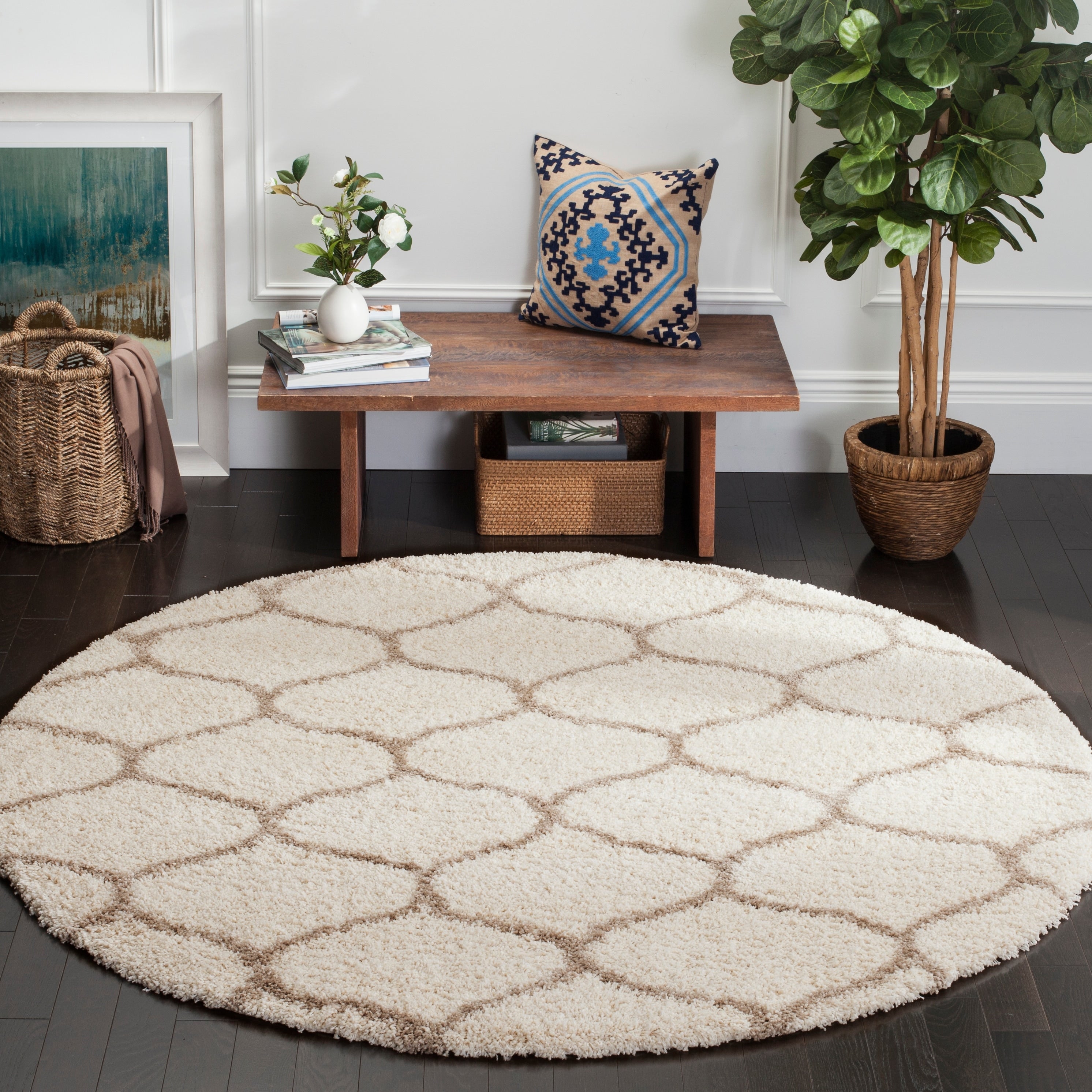 Tapis SAFAVIEH Hudson Shag Pushpa Trellis de 2 pouces d'épaisseur
