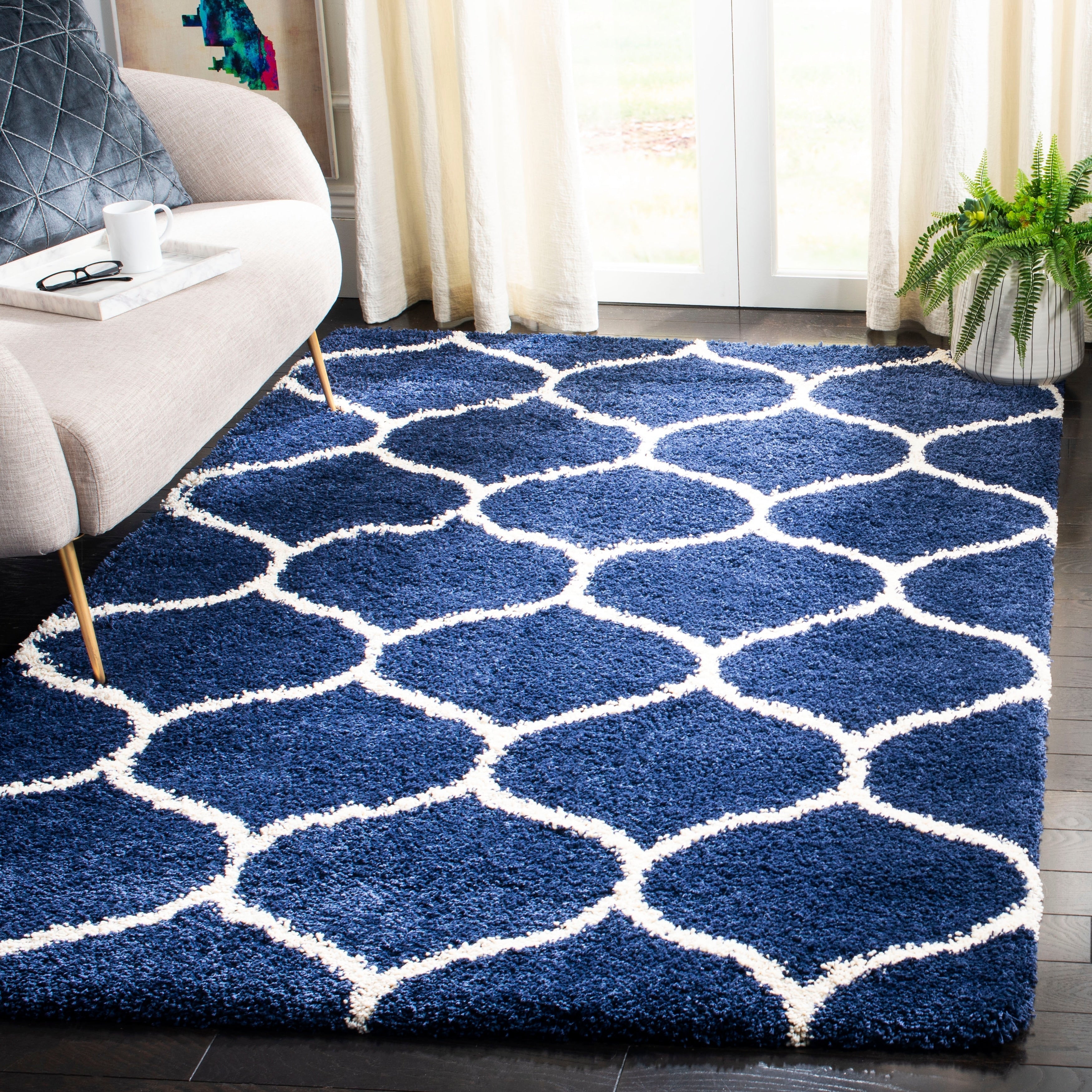 Tapis SAFAVIEH Hudson Shag Pushpa Trellis de 2 pouces d'épaisseur