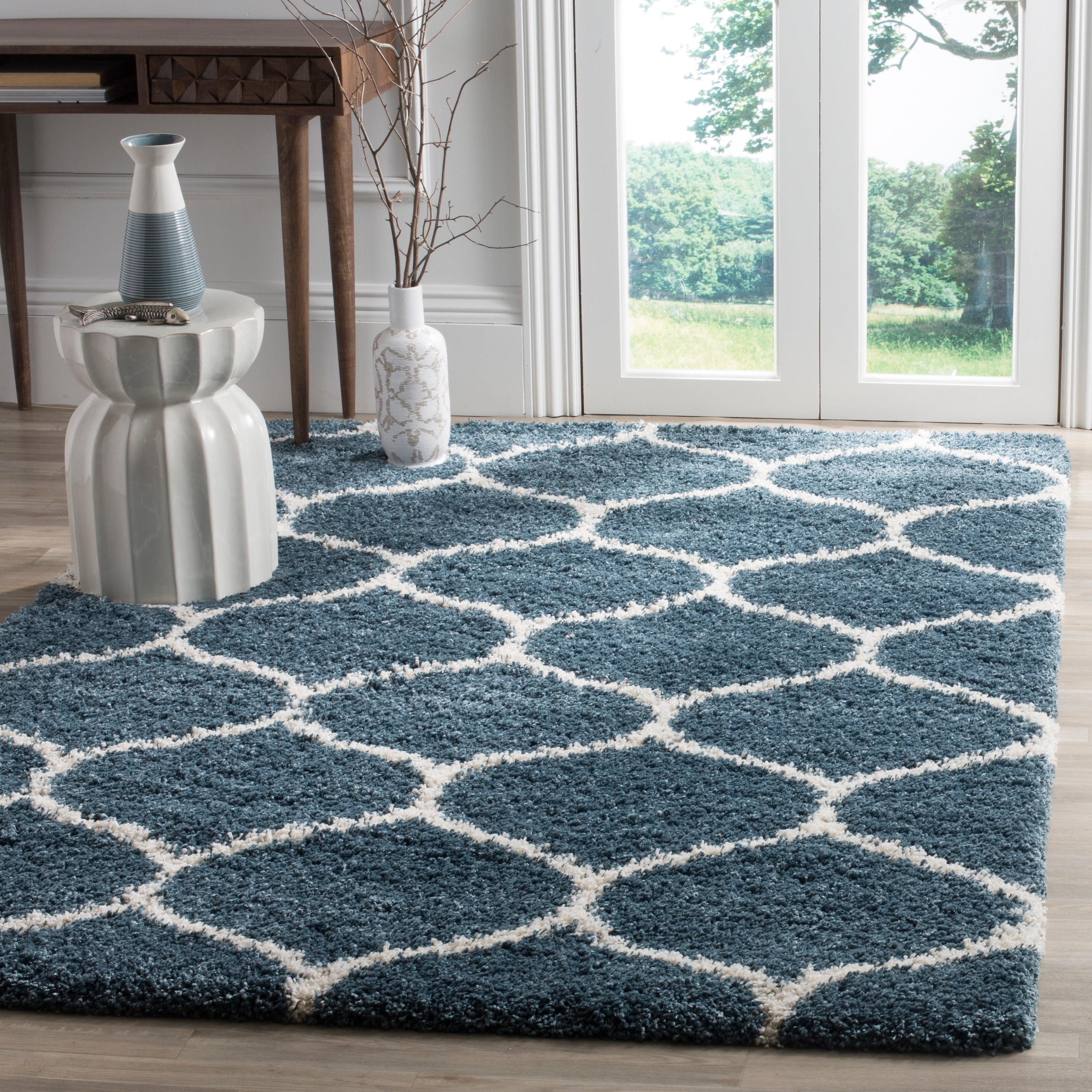 Tapis SAFAVIEH Hudson Shag Pushpa Trellis de 2 pouces d'épaisseur