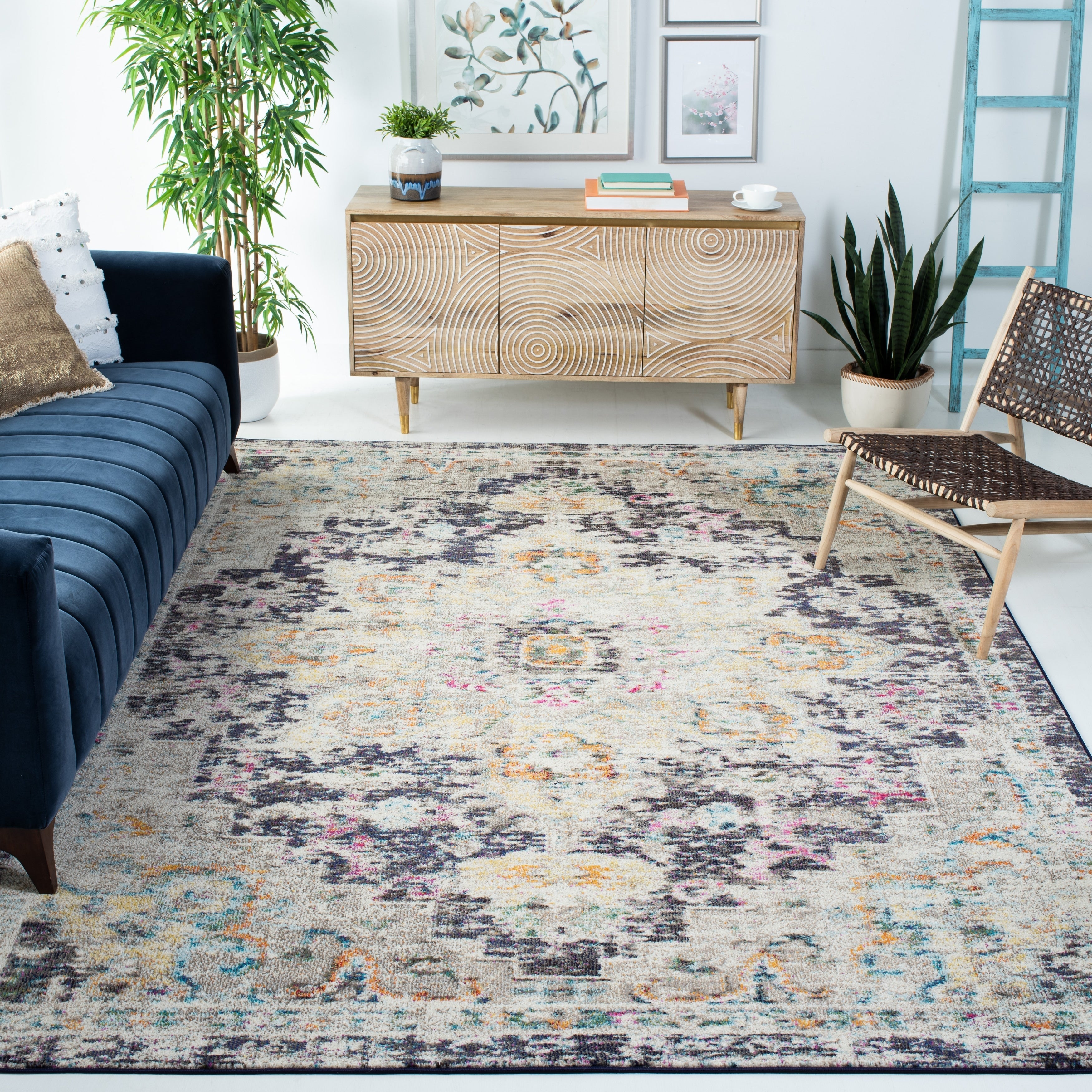SAFAVIEH Tapis Madison Katelijne Boho médaillon vieilli