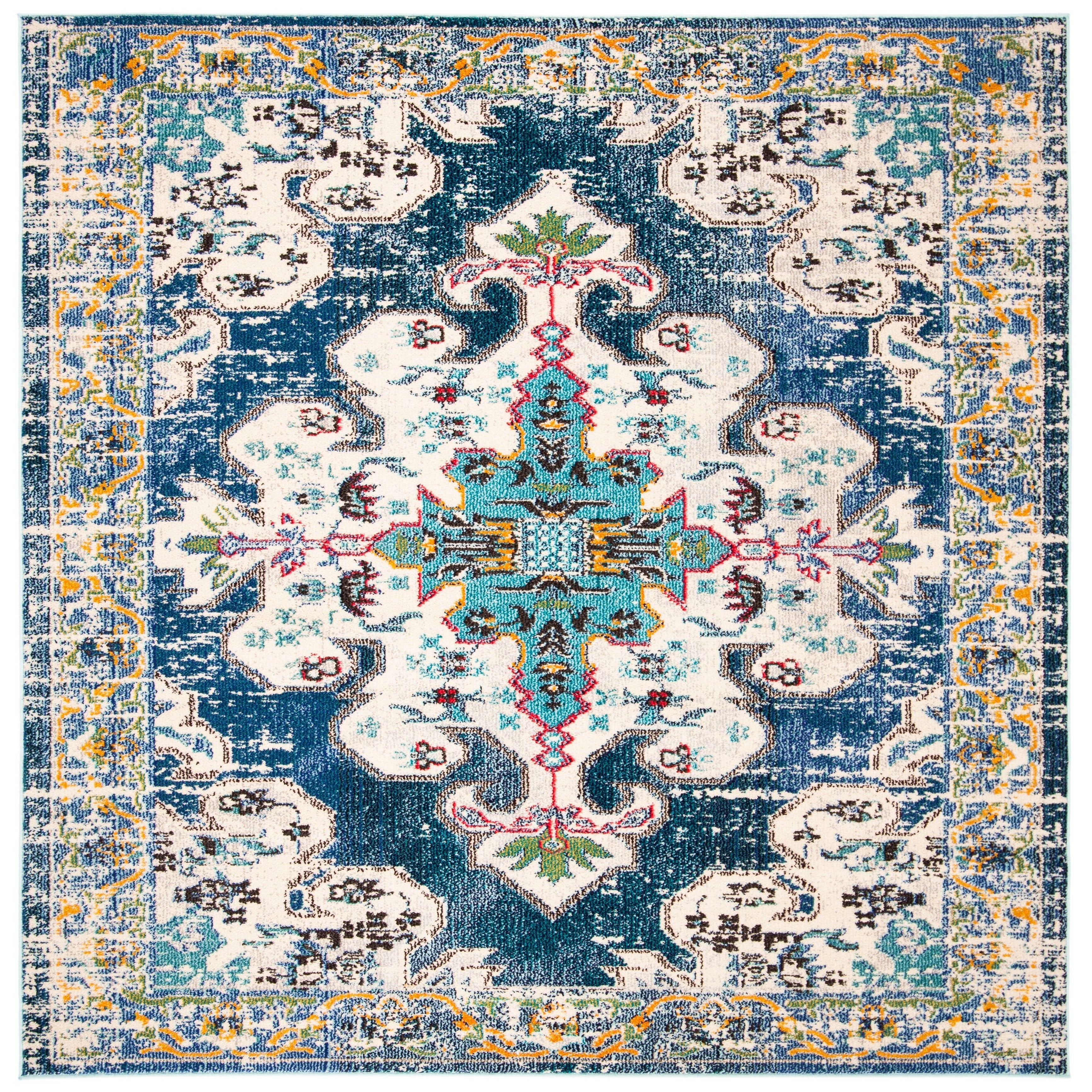 Tapis décoratif SAFAVIEH Madison Marilou Boho Medallion effet vieilli