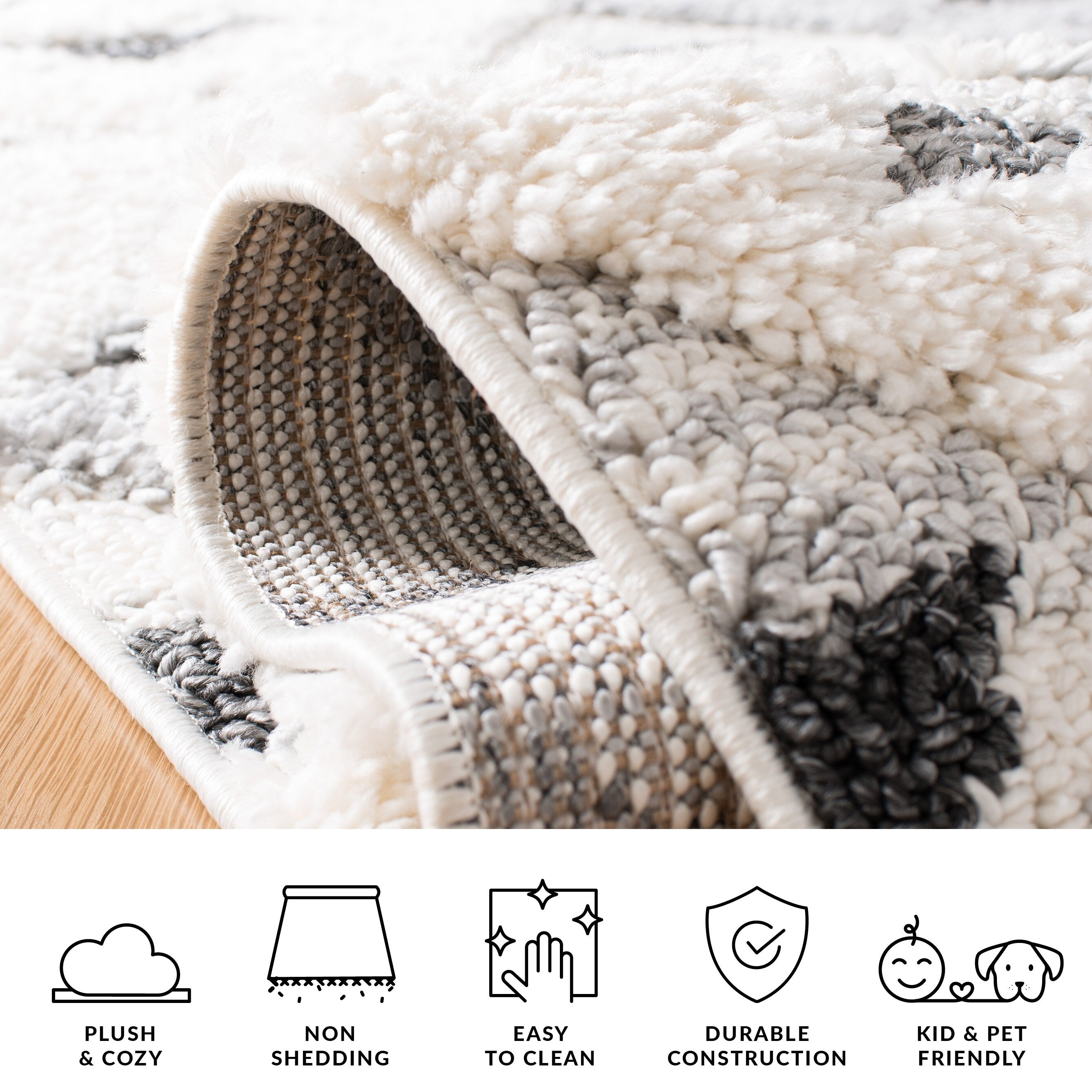 Tapis marocain à poils longs SAFAVIEH Delores, 5 cm d'épaisseur