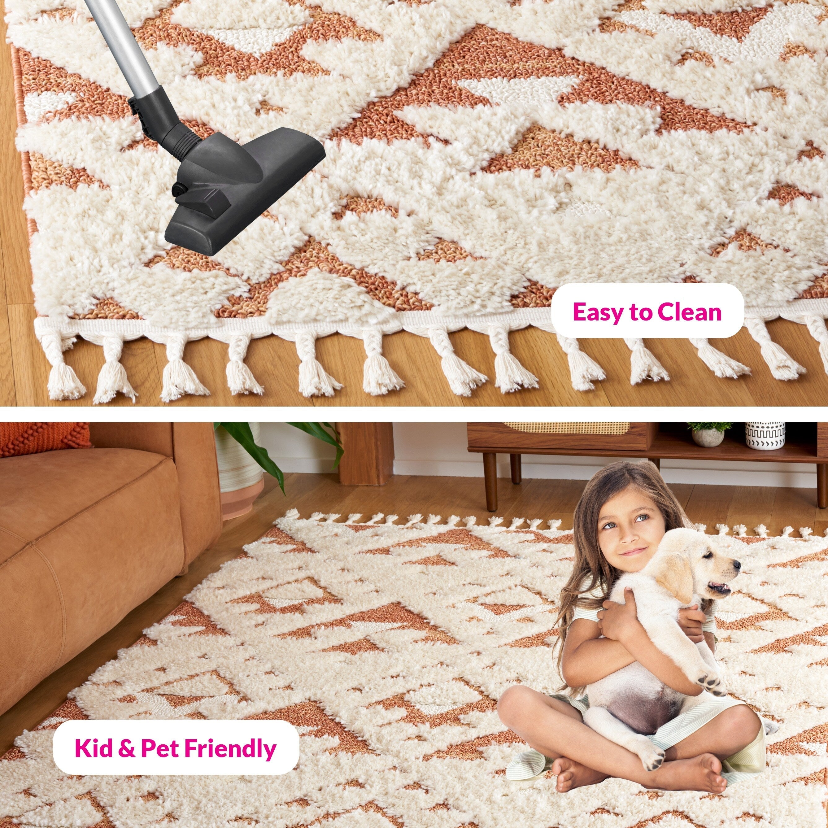 Tapis marocain à poils longs SAFAVIEH Delores, 5 cm d'épaisseur