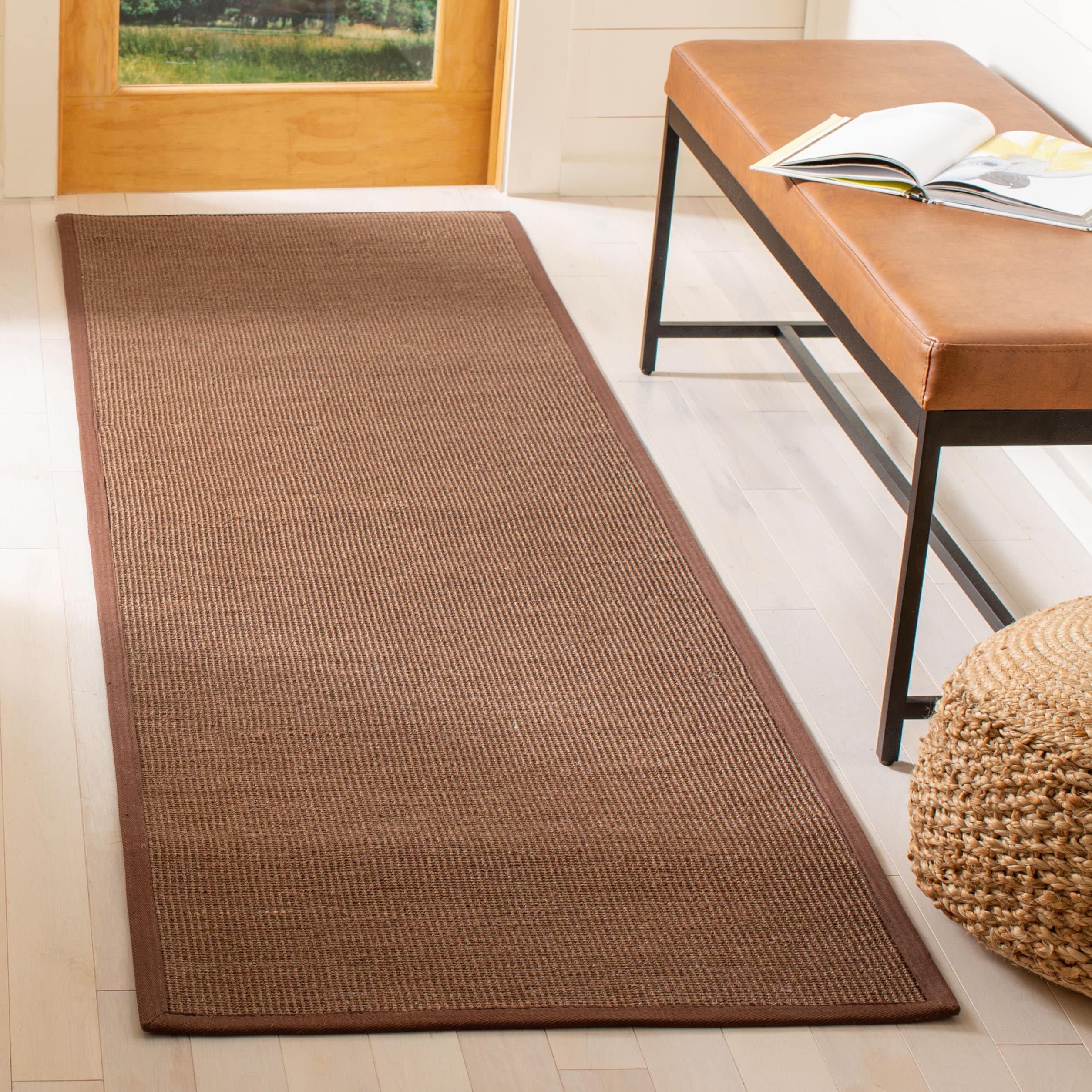 Tapis en sisal à bordure décontractée en fibre naturelle SAFAVIEH Alleen