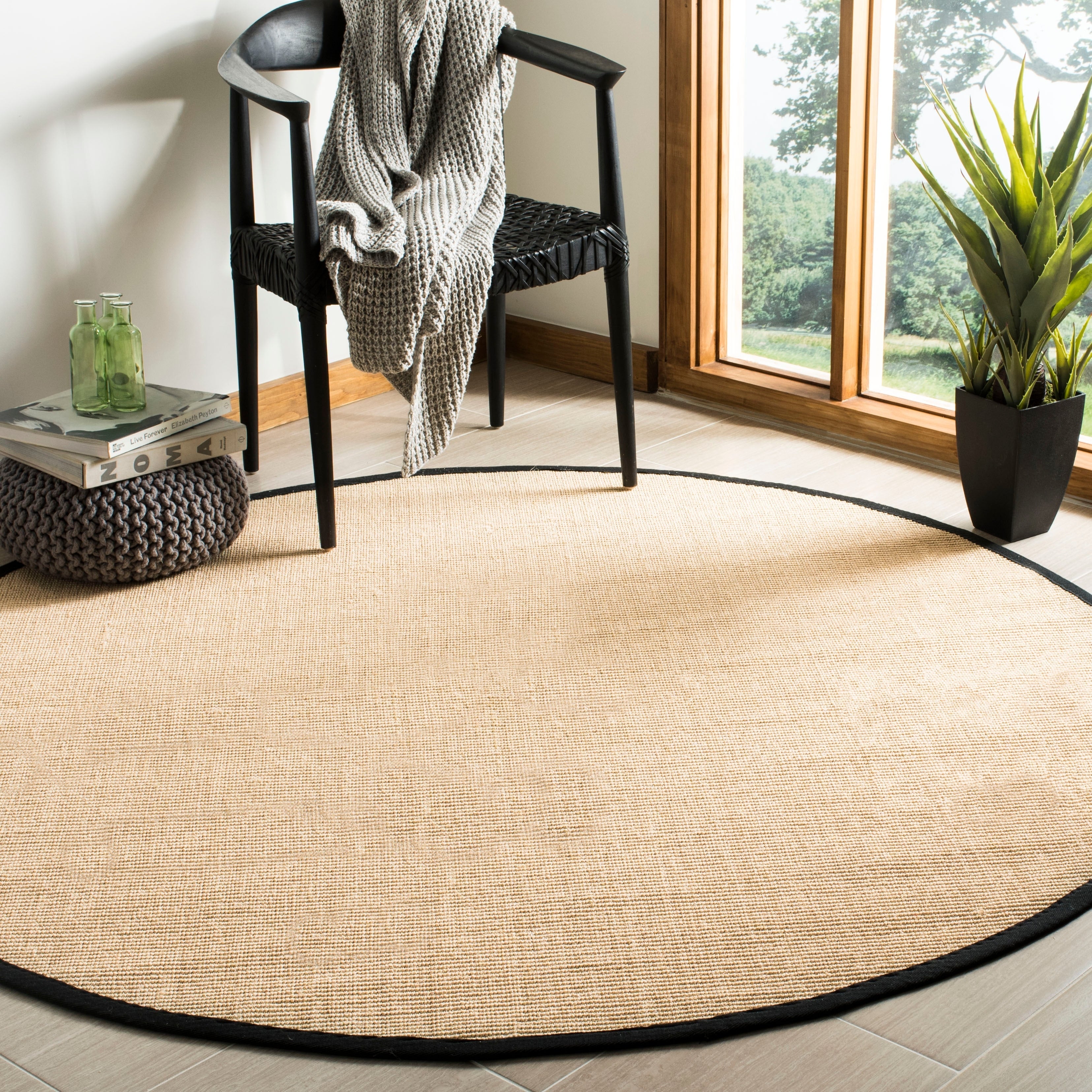 Tapis en sisal à bordure décontractée en fibre naturelle SAFAVIEH Alleen