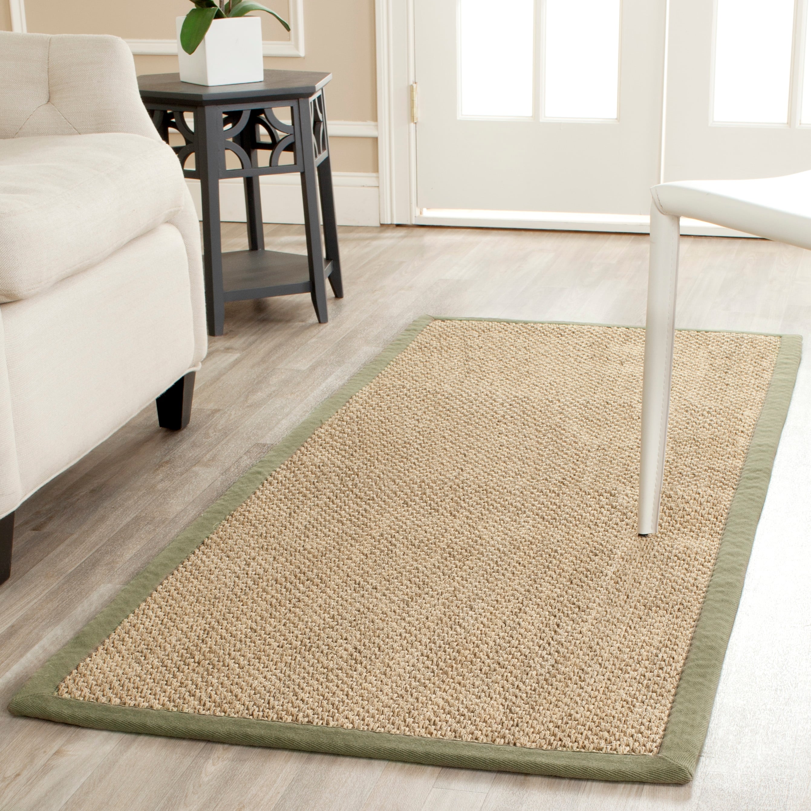 Tapis à bordure en sisal Elmyra en fibre naturelle SAFAVIEH