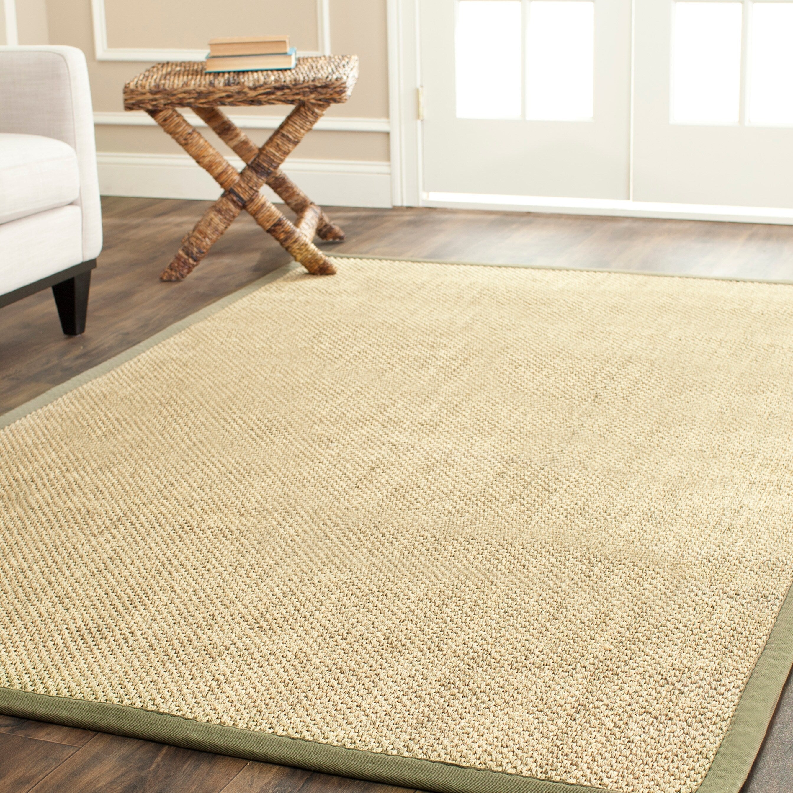 Tapis à bordure en sisal Elmyra en fibre naturelle SAFAVIEH