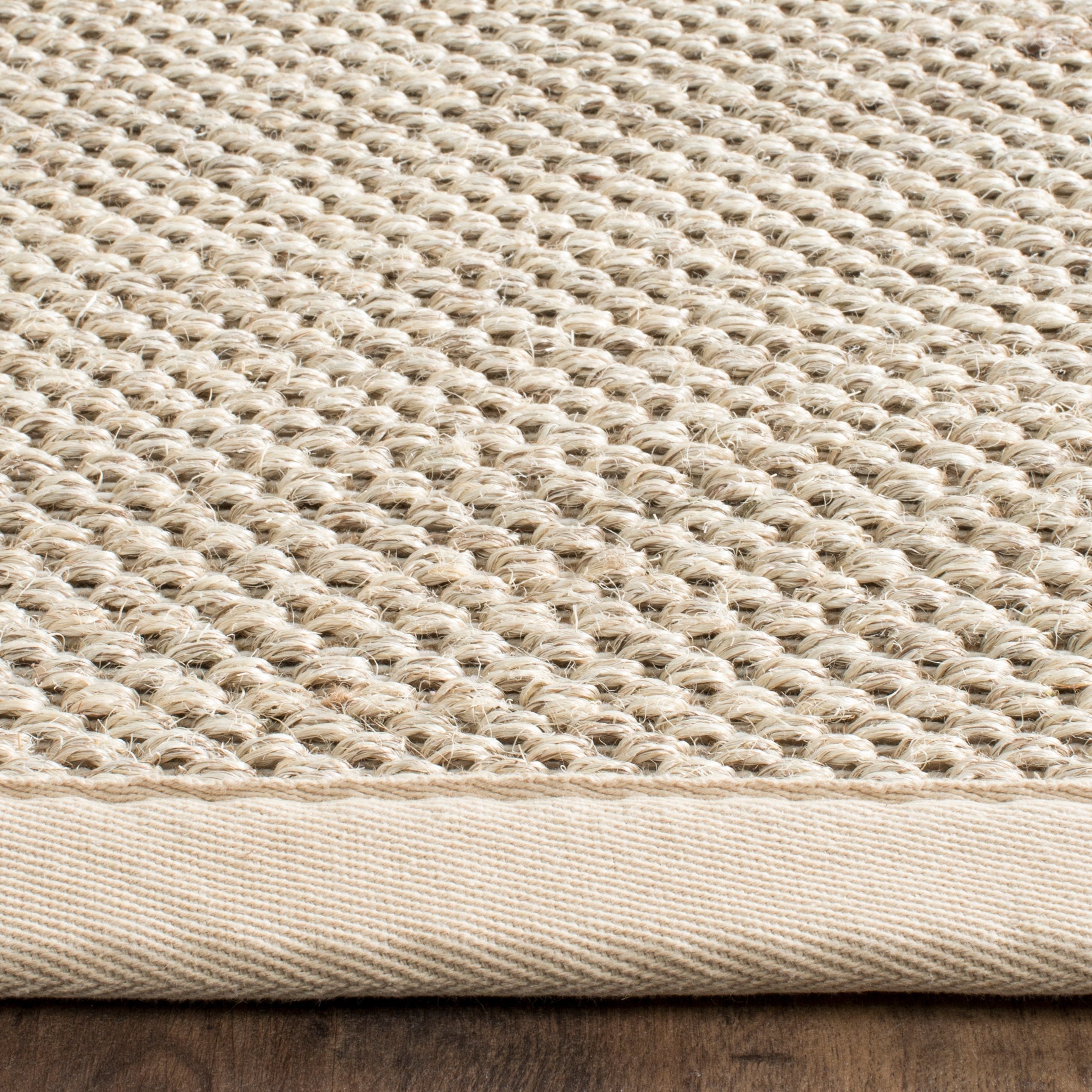 Tapis en sisal à bordure décontractée Lorine en fibre naturelle SAFAVIEH