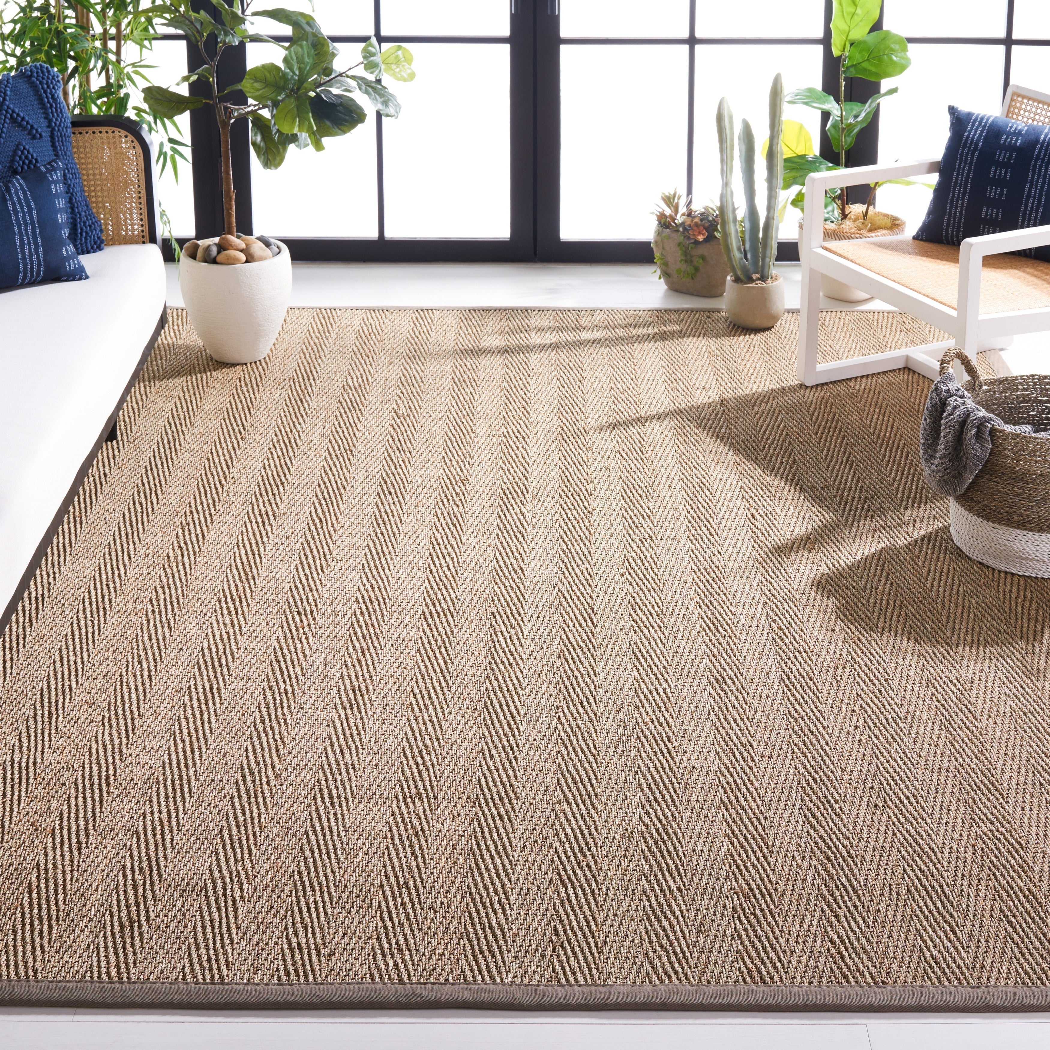 Tapis en jonc de mer à chevrons et à motif Trilby en fibres naturelles SAFAVIEH