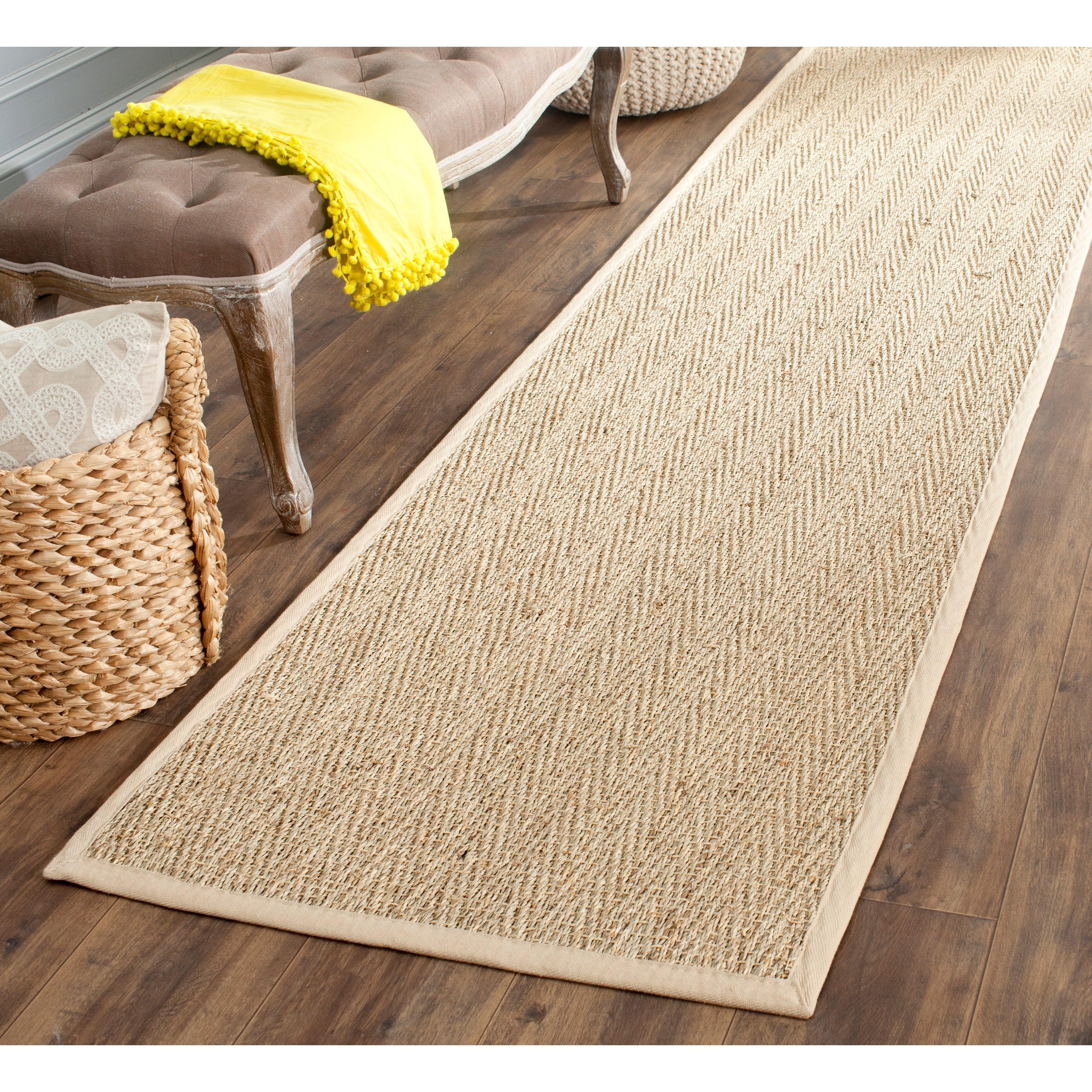 Tapis en jonc de mer à chevrons et à motif Trilby en fibres naturelles SAFAVIEH