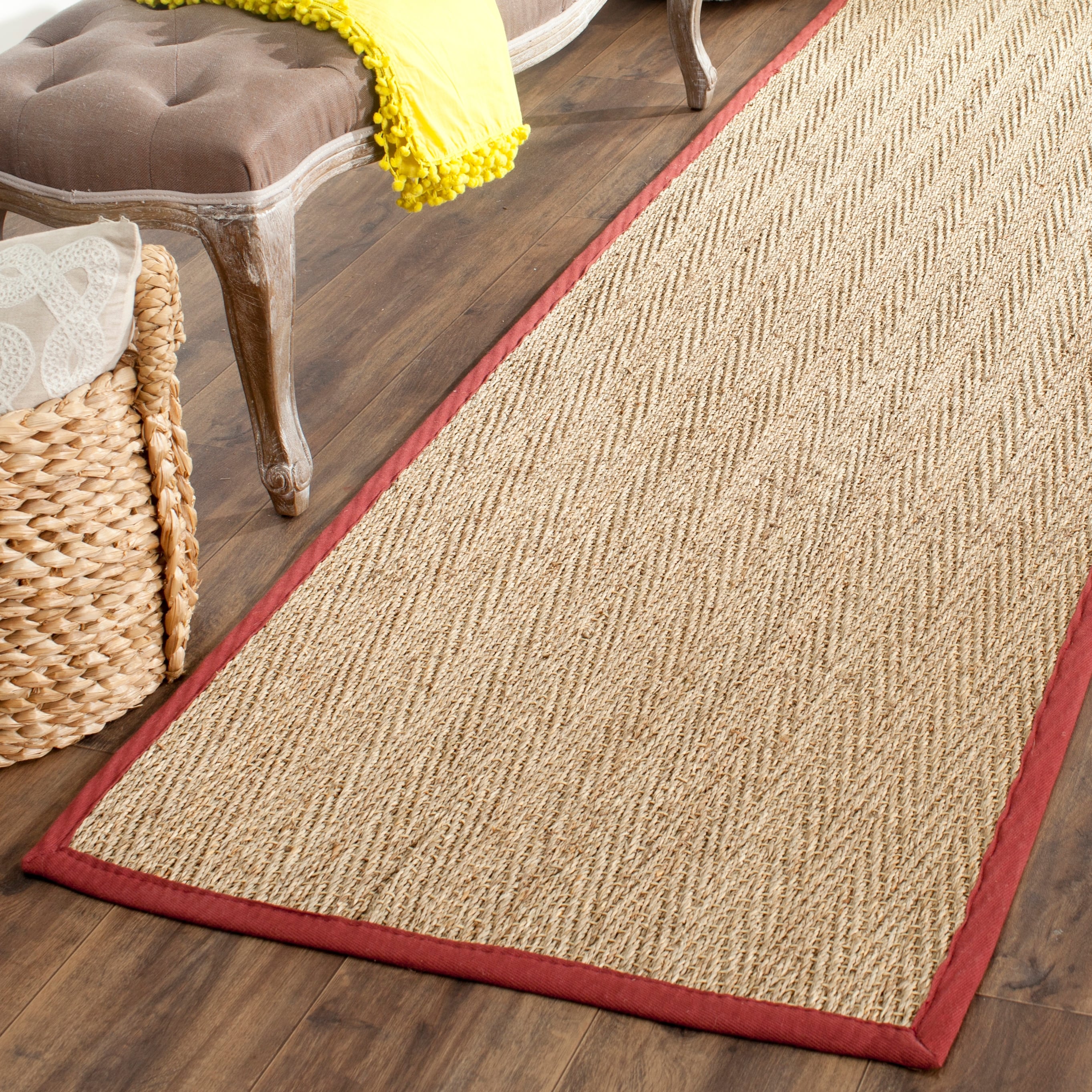 Tapis en jonc de mer à chevrons et à motif Trilby en fibres naturelles SAFAVIEH