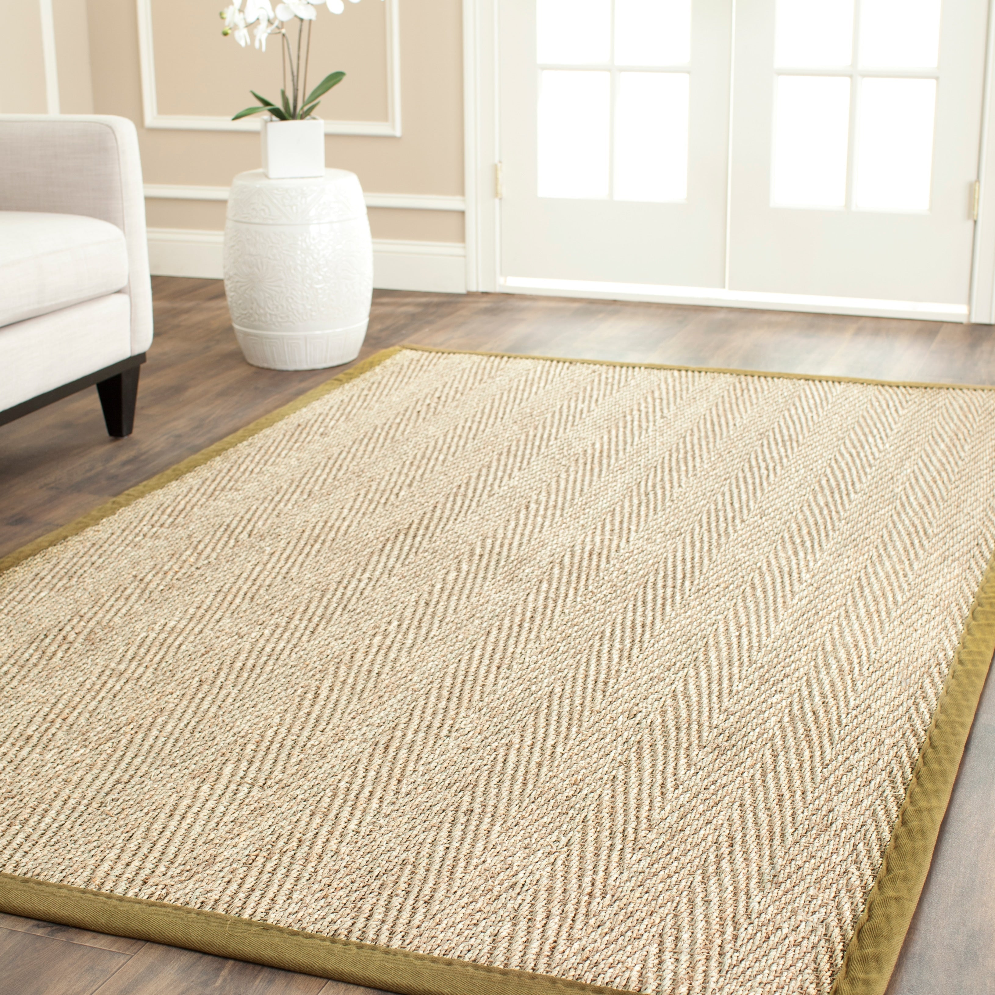 Tapis en jonc de mer à chevrons et à motif Trilby en fibres naturelles SAFAVIEH