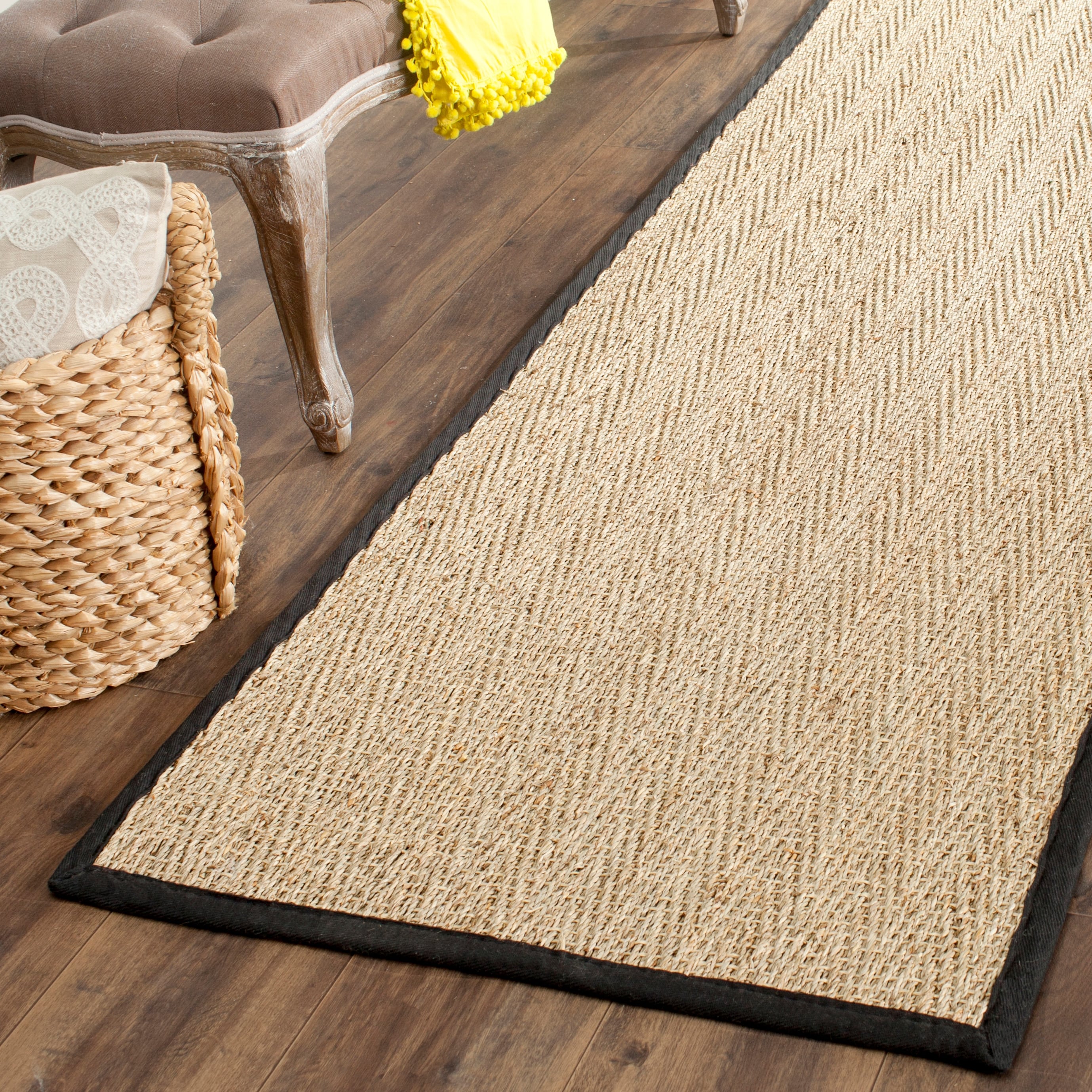 Tapis en jonc de mer à chevrons et à motif Trilby en fibres naturelles SAFAVIEH