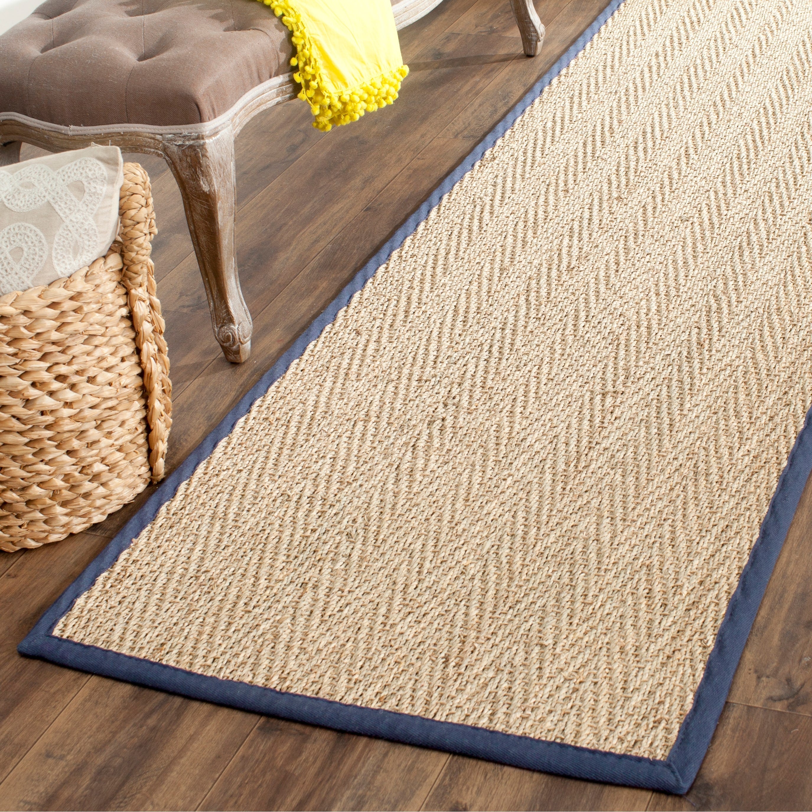 Tapis en jonc de mer à chevrons et à motif Trilby en fibres naturelles SAFAVIEH