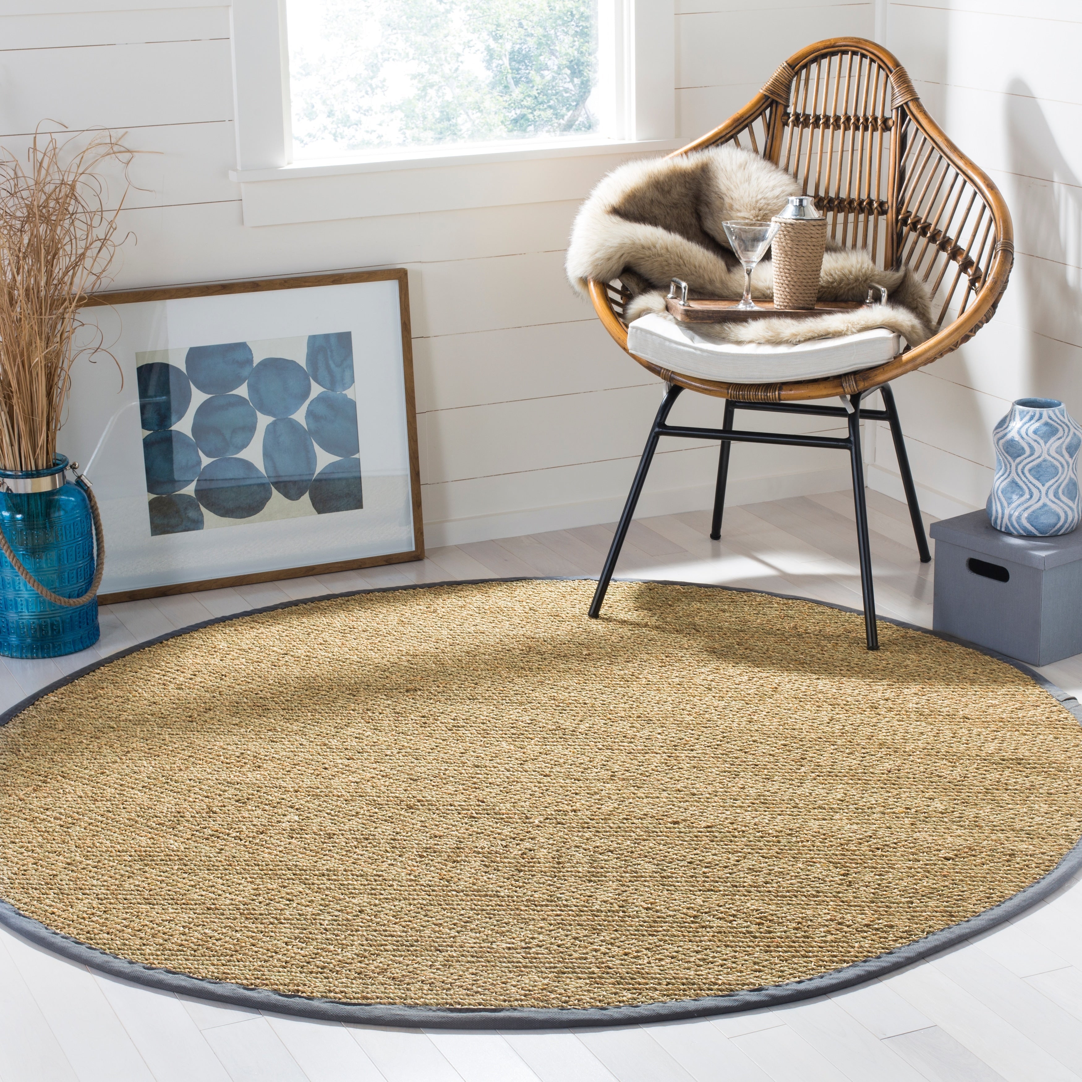 Tapis en jonc de mer à chevrons et à motif Trilby en fibres naturelles SAFAVIEH