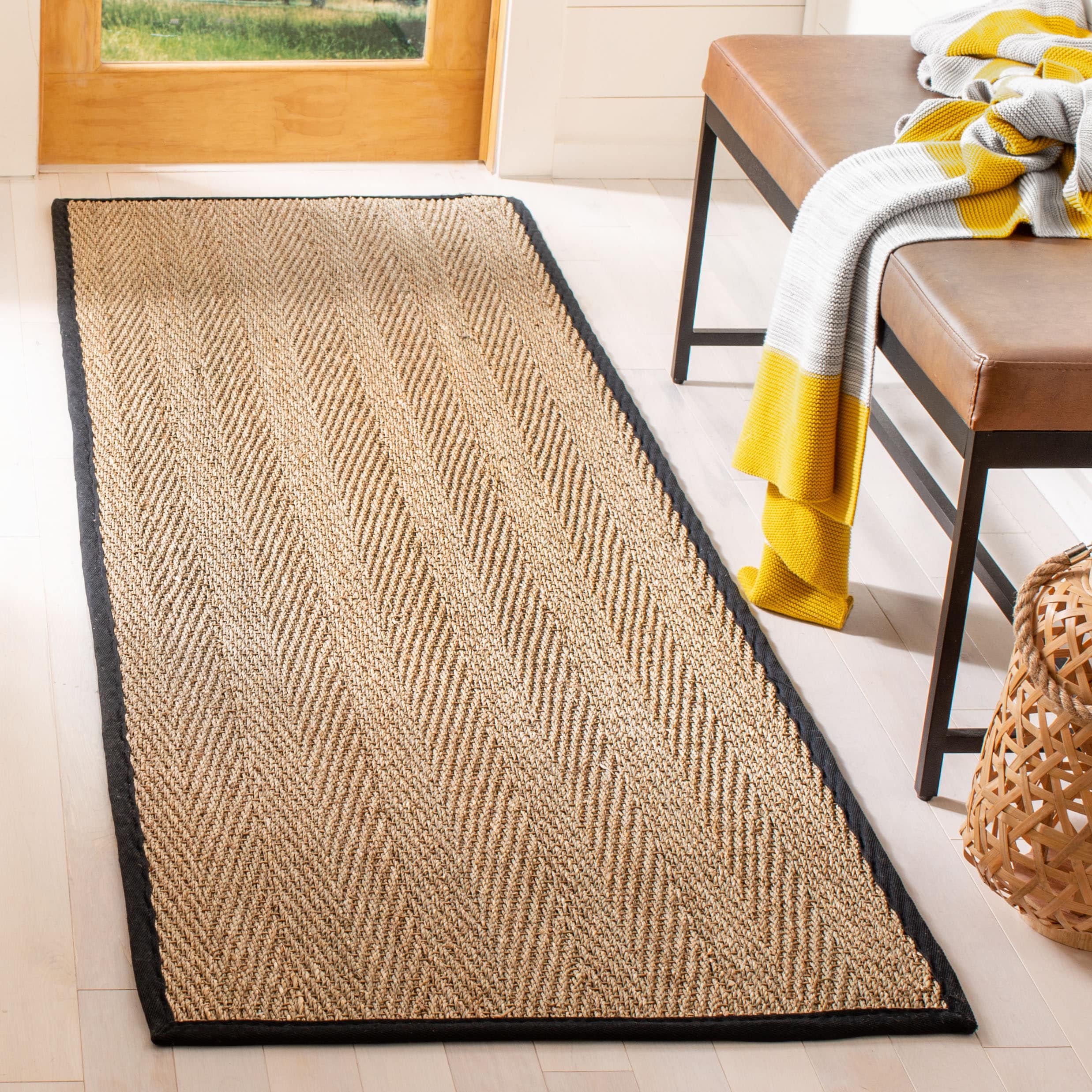 Tapis en jonc de mer à chevrons et à motif Trilby en fibres naturelles SAFAVIEH