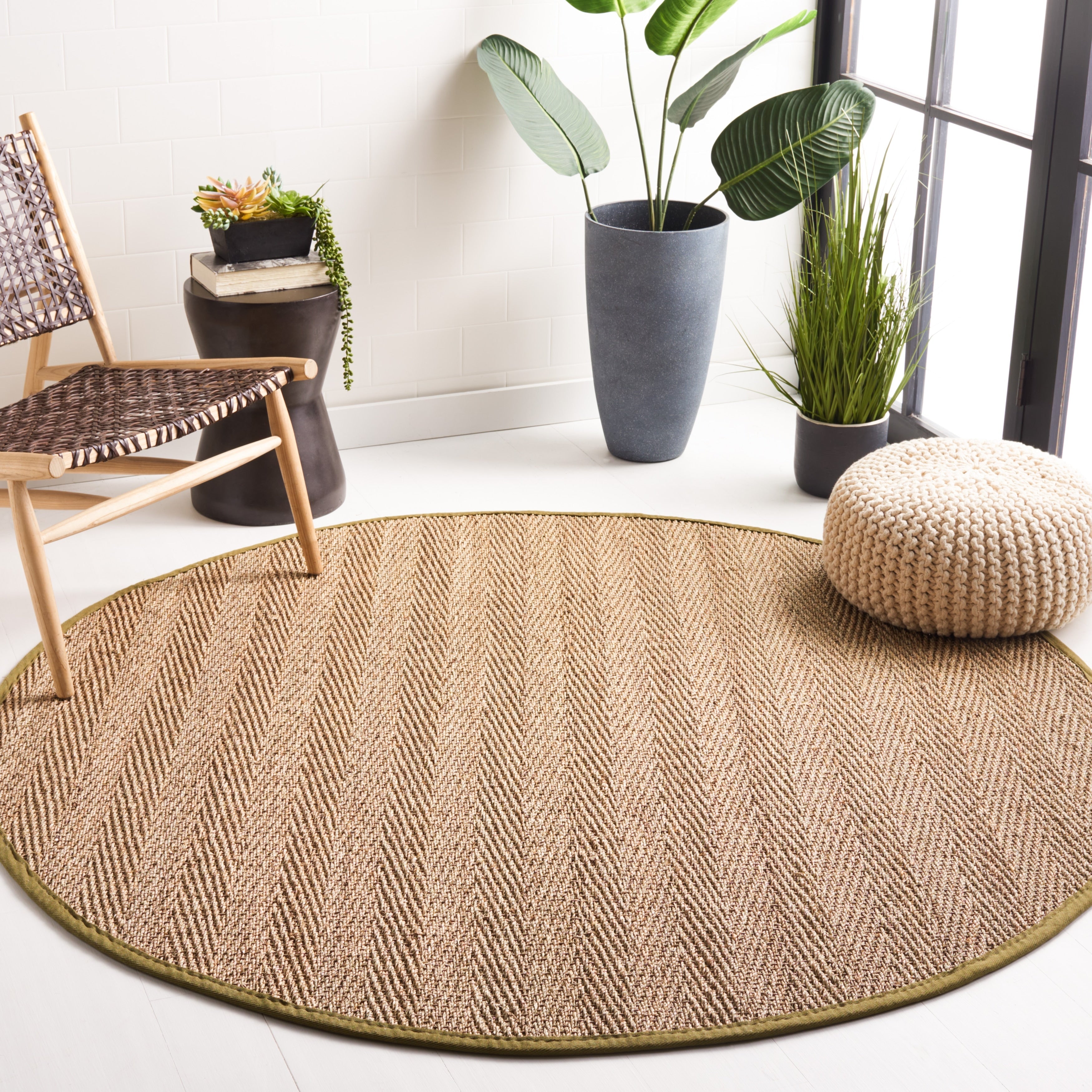 Tapis en jonc de mer à chevrons et à motif Trilby en fibres naturelles SAFAVIEH
