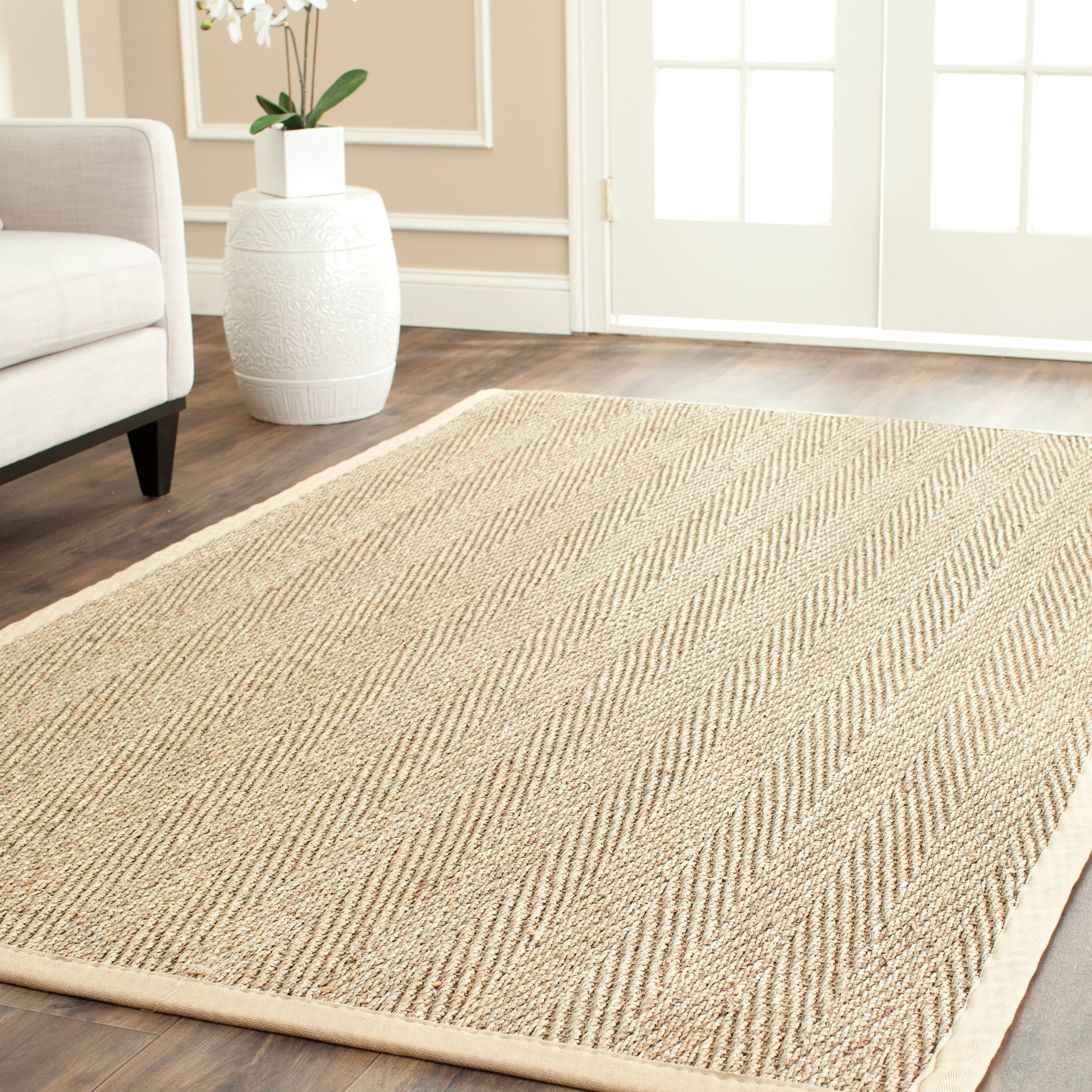 Tapis en jonc de mer à chevrons et à motif Trilby en fibres naturelles SAFAVIEH