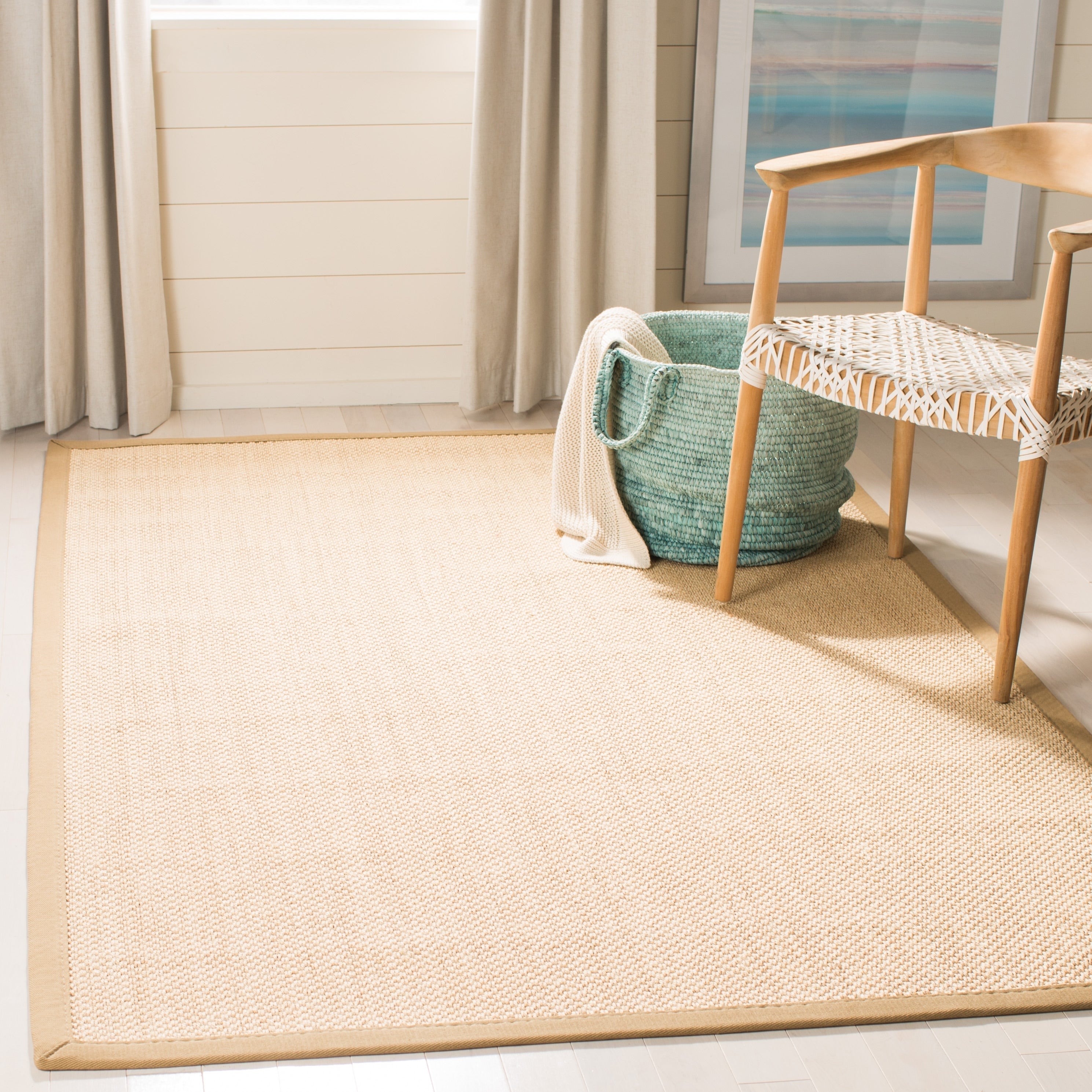 Tapis en sisal à bordure décontractée Venus en fibre naturelle SAFAVIEH