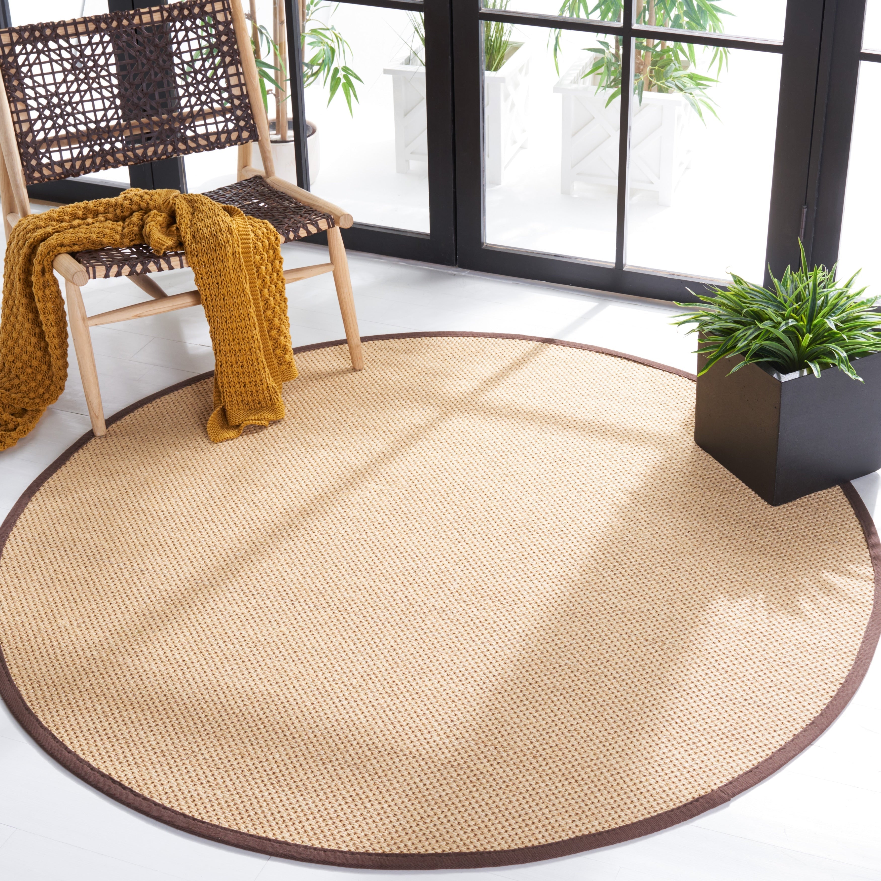 Tapis en sisal à bordure décontractée Venus en fibre naturelle SAFAVIEH