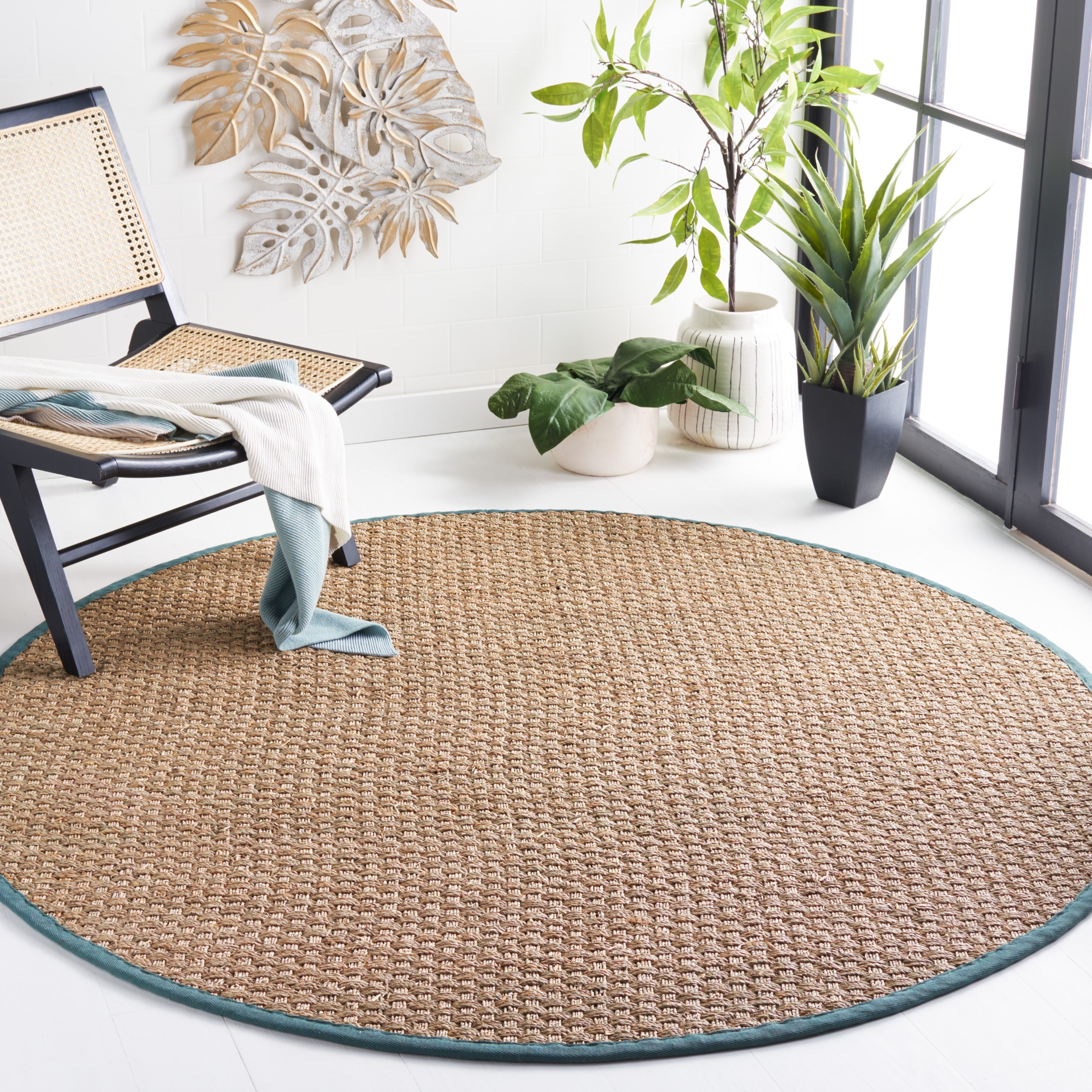 Tapis en jonc de mer tissé en fibre naturelle Zymryd SAFAVIEH