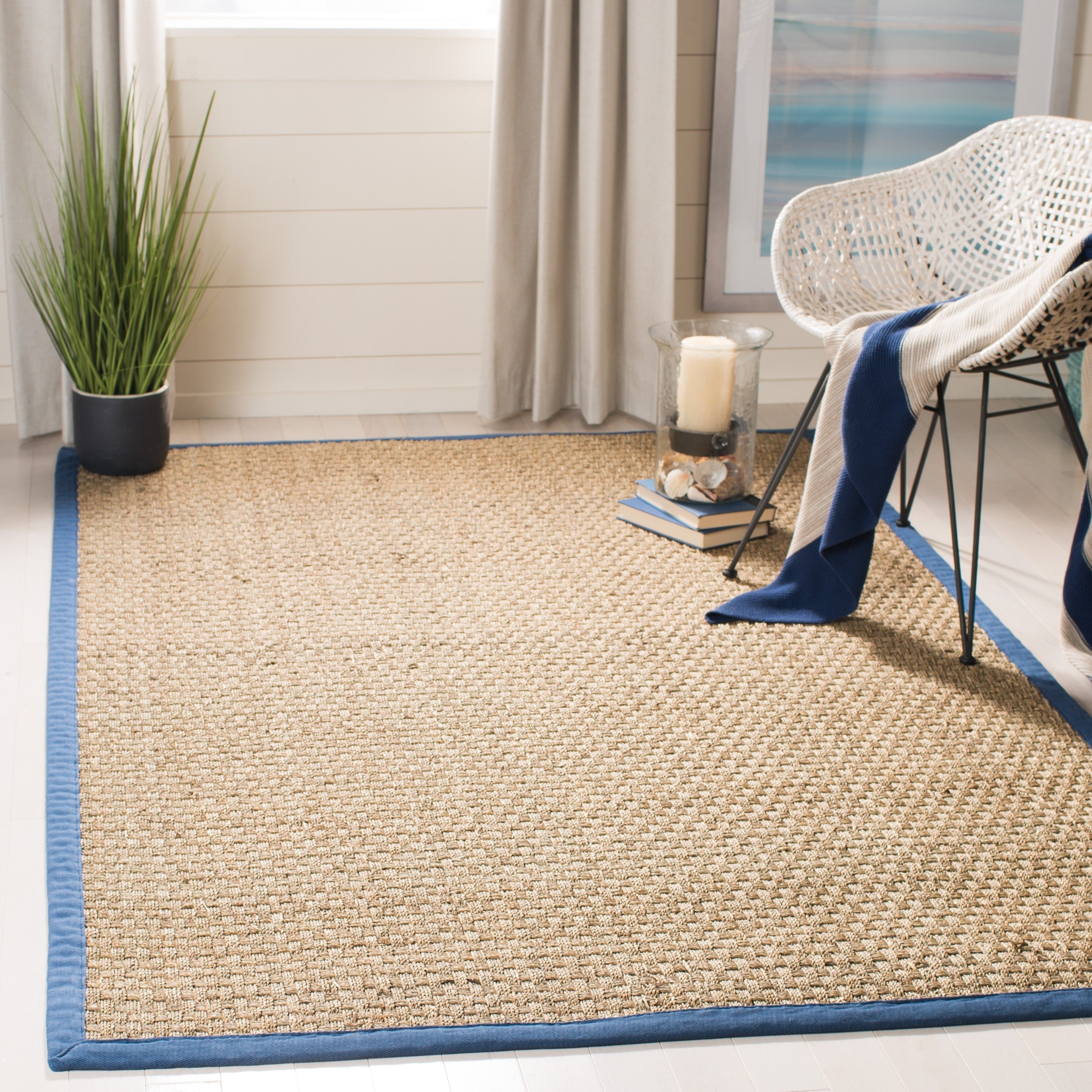 Tapis en jonc de mer tissé en fibre naturelle Zymryd SAFAVIEH