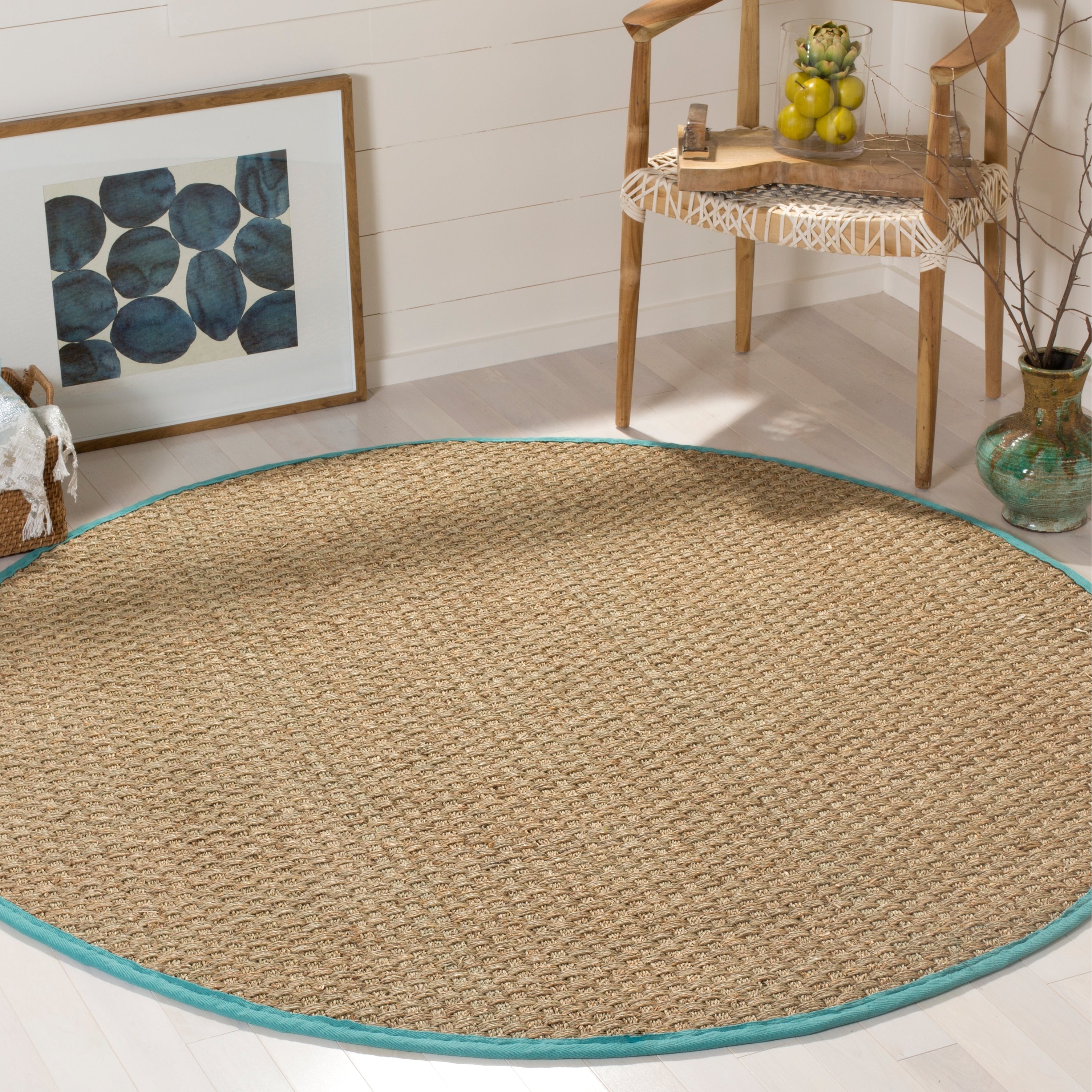 Tapis en jonc de mer tissé en fibre naturelle Zymryd SAFAVIEH