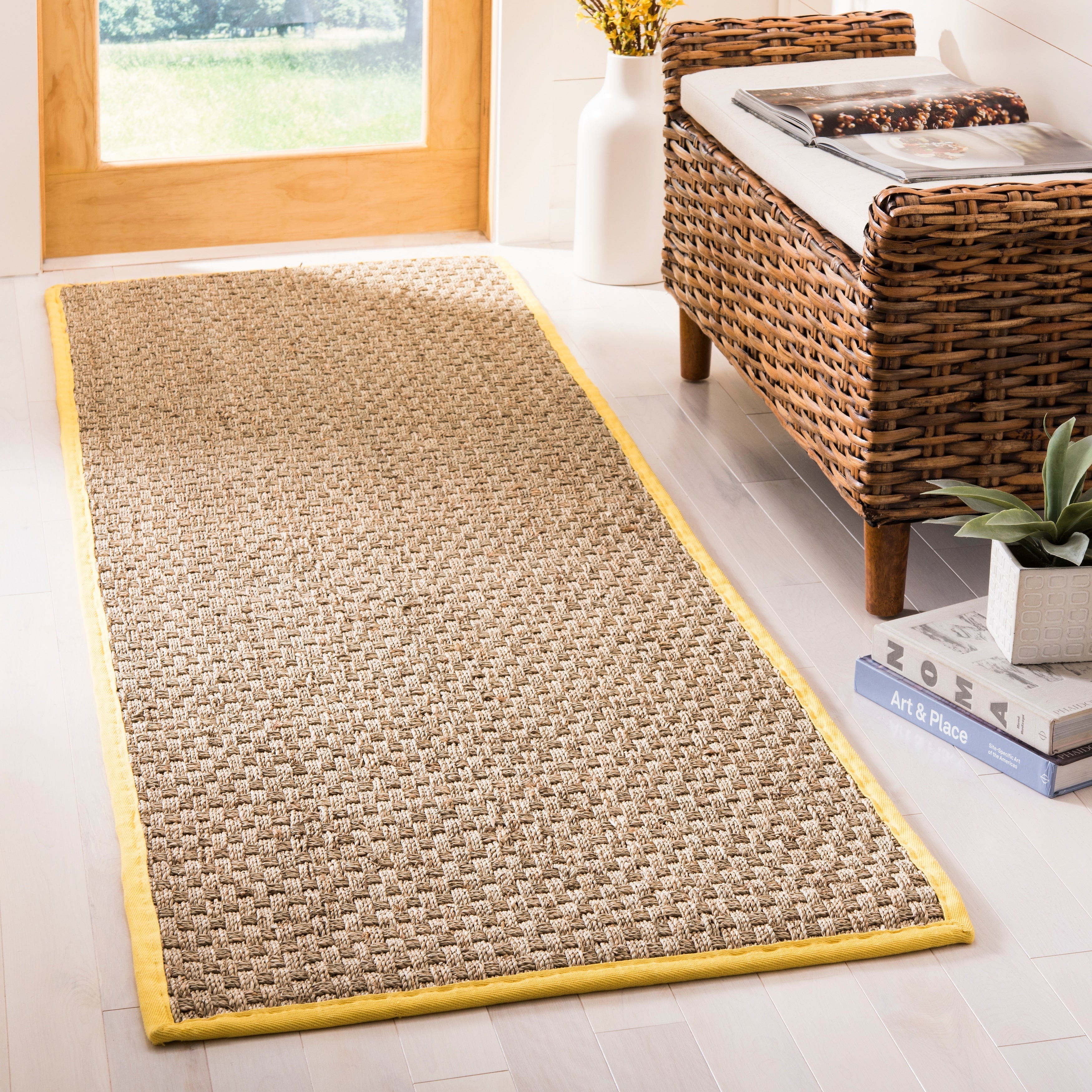 Tapis en jonc de mer tissé en fibre naturelle Zymryd SAFAVIEH