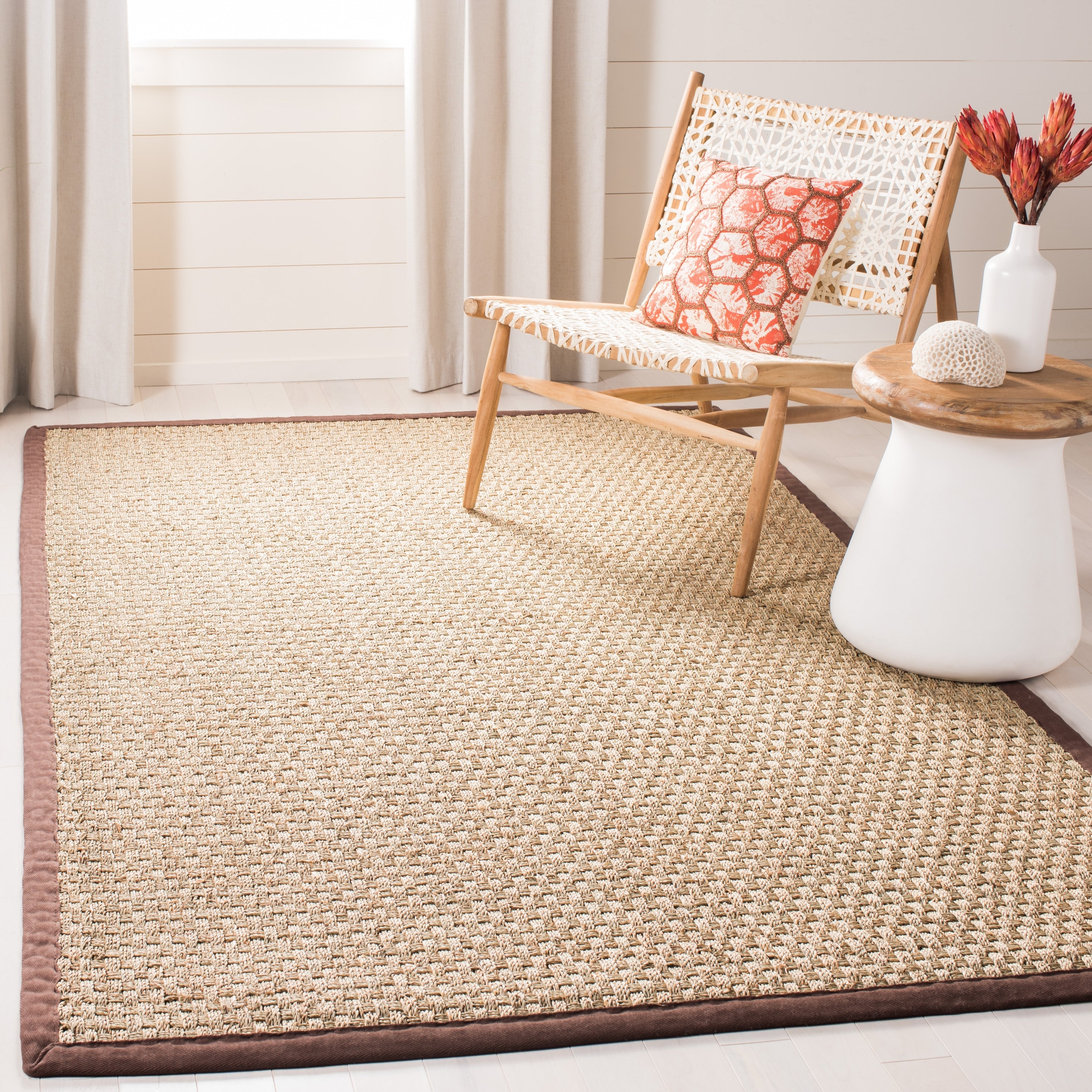 Tapis en jonc de mer tissé en fibre naturelle Zymryd SAFAVIEH