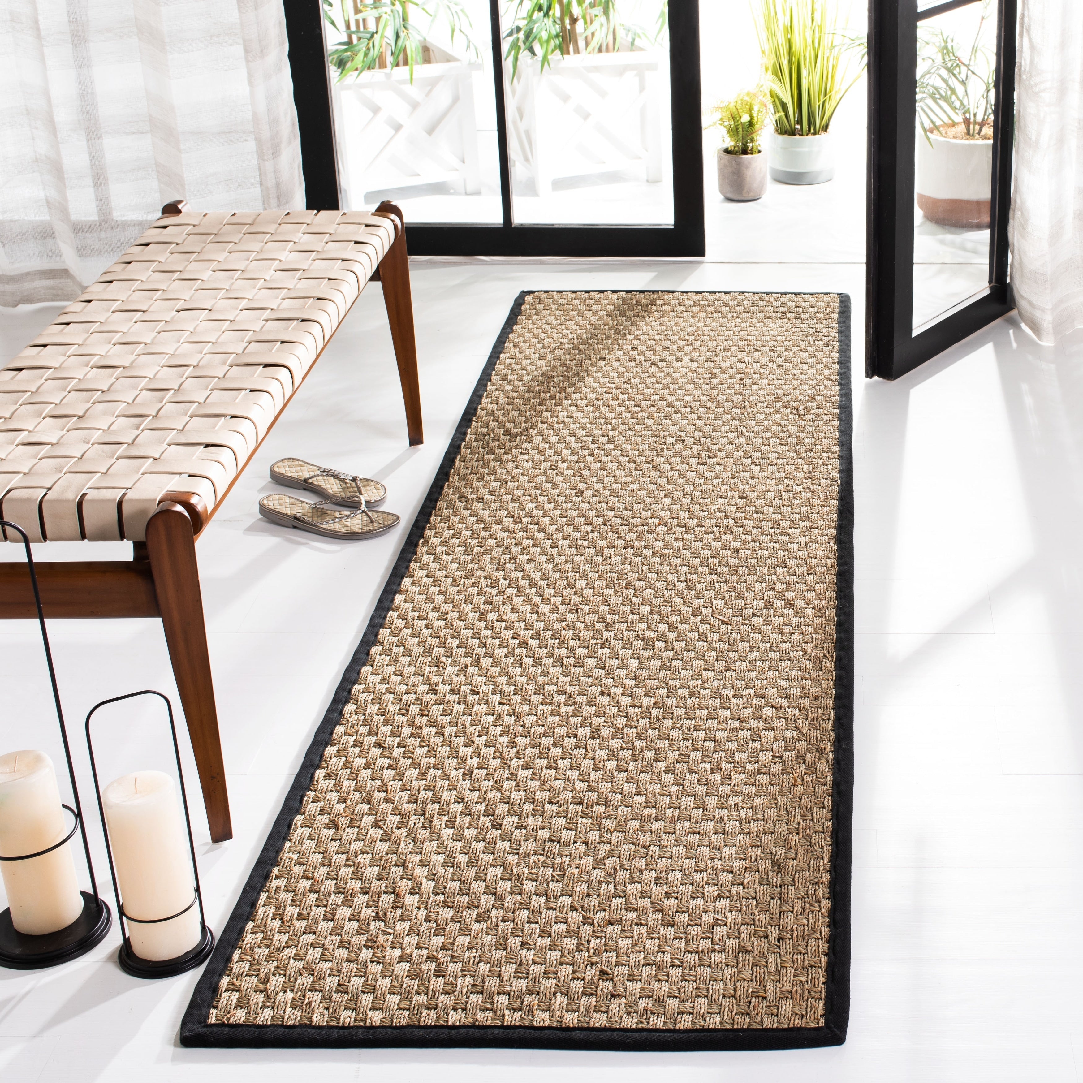 Tapis en jonc de mer tissé en fibre naturelle Zymryd SAFAVIEH