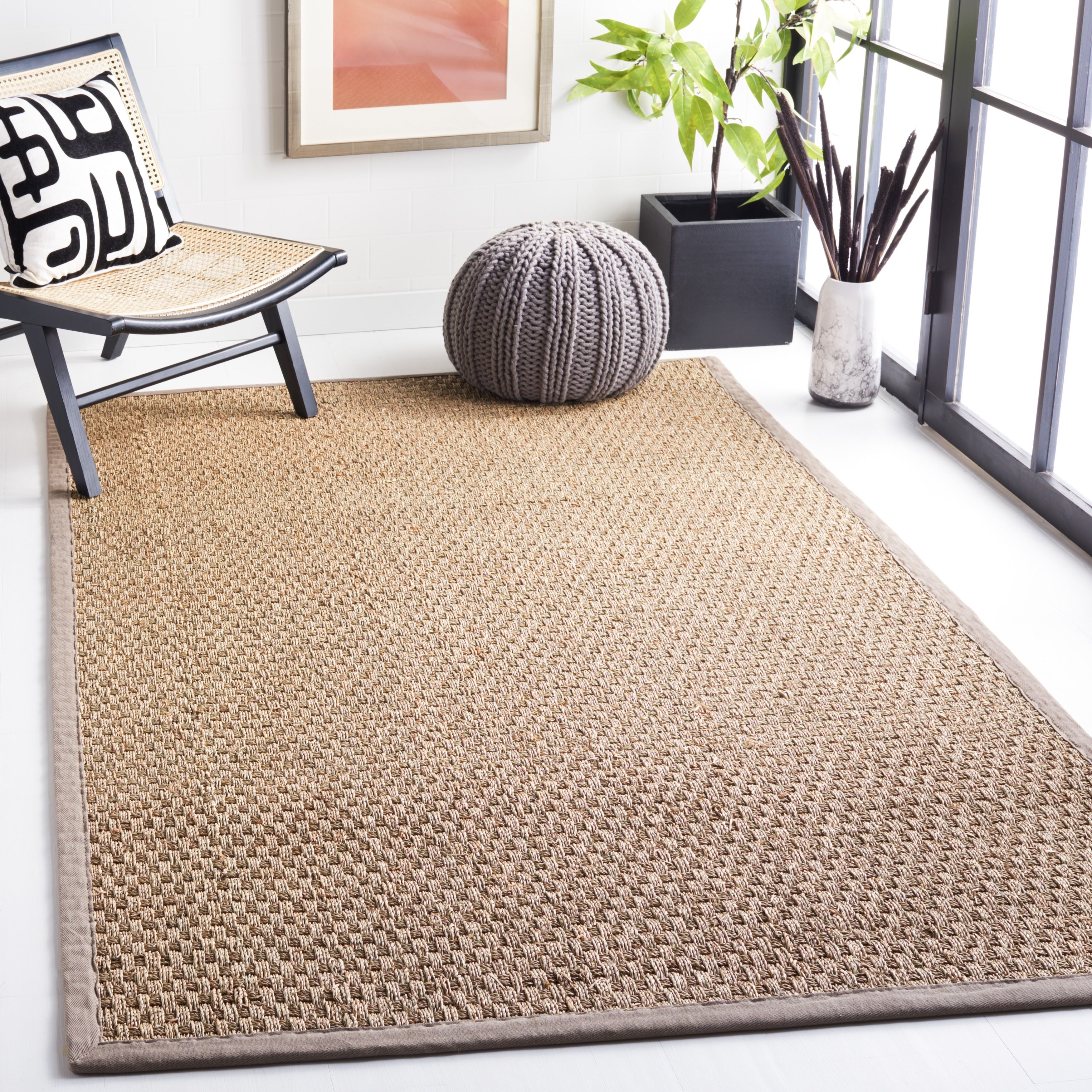 Tapis en jonc de mer tissé en fibre naturelle Zymryd SAFAVIEH