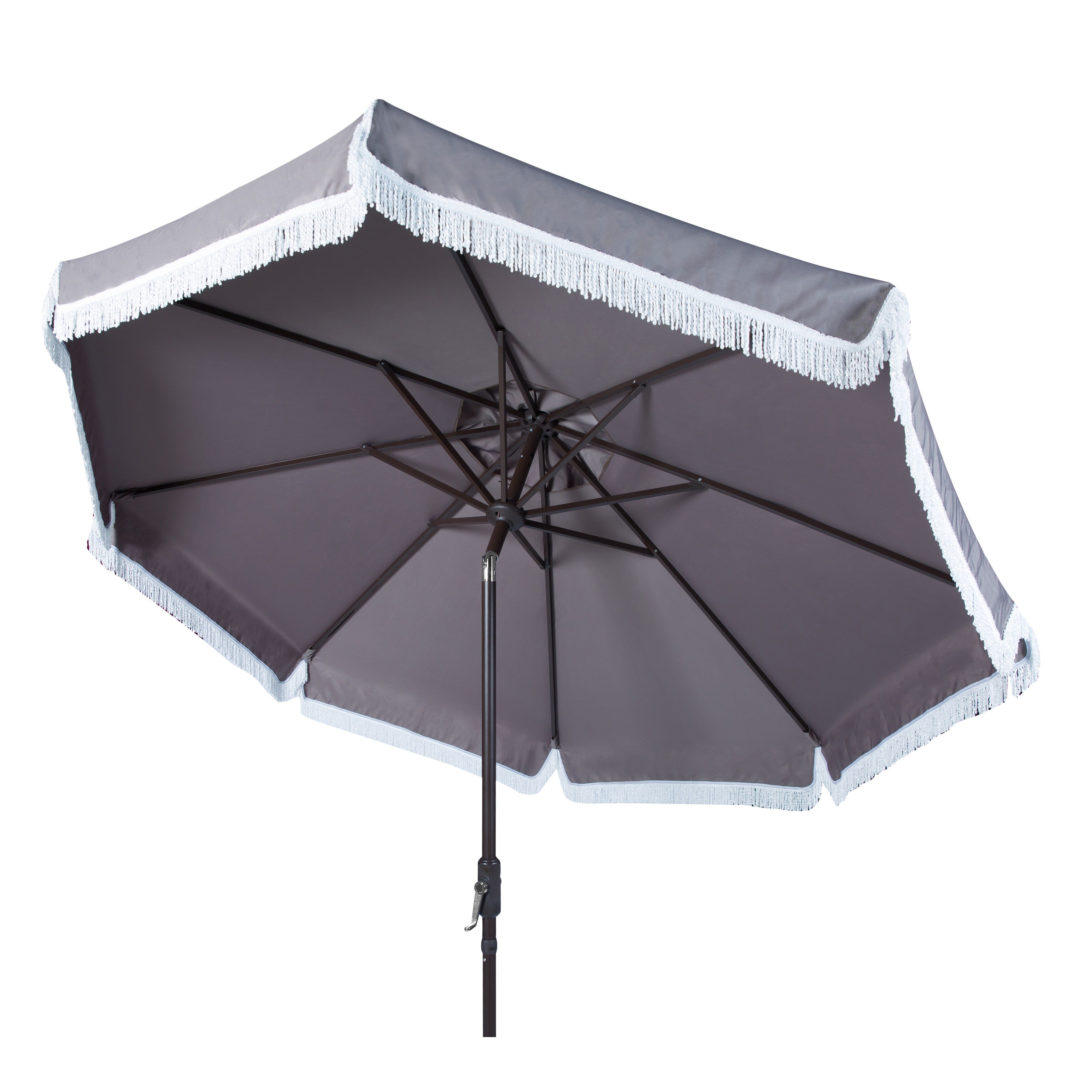 Parasol d'extérieur à manivelle SAFAVIEH Ronette Fringe de 9 pieds