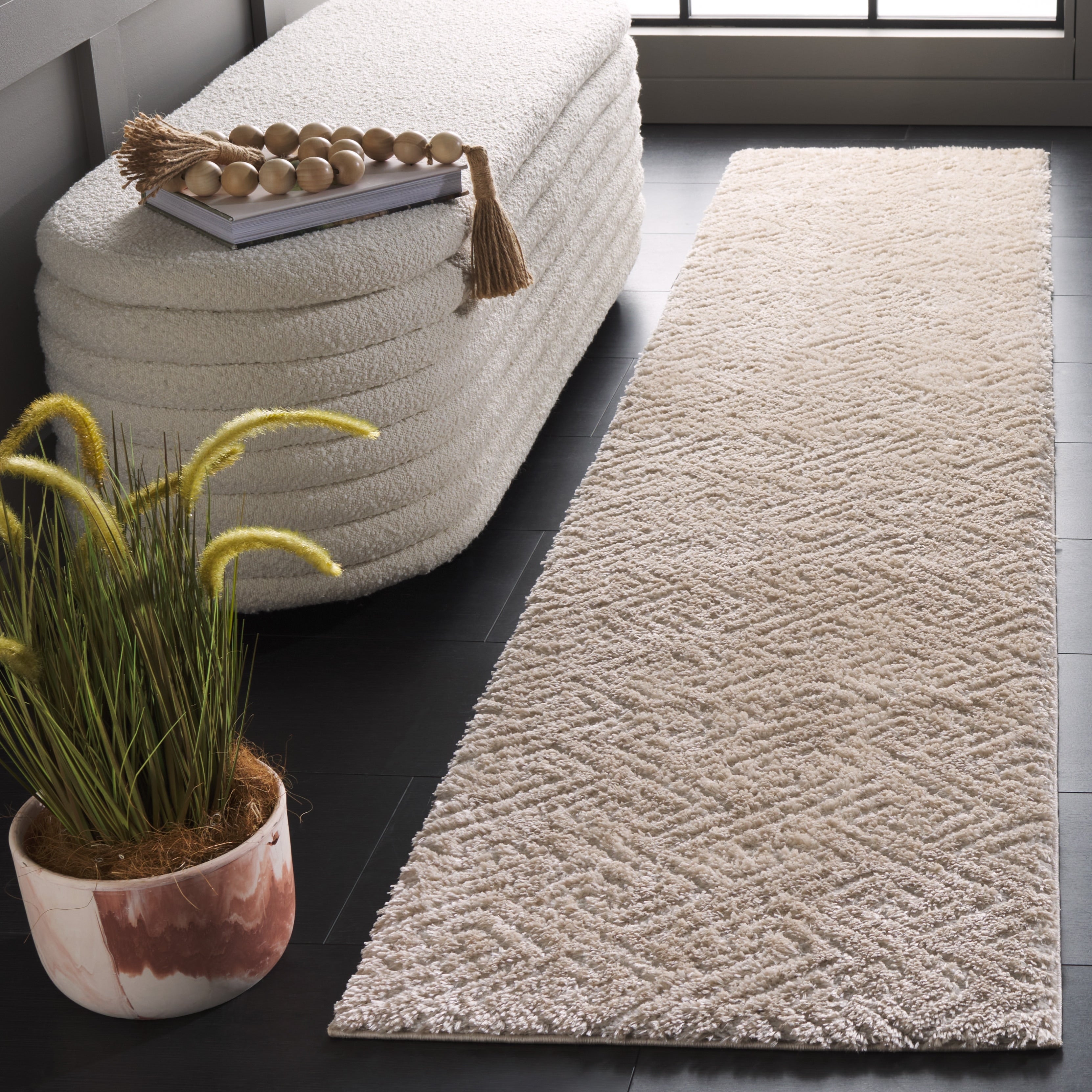 Tapis géométrique SAFAVIEH Tahoe Shag Lisjana de 1,2 pouce d'épaisseur