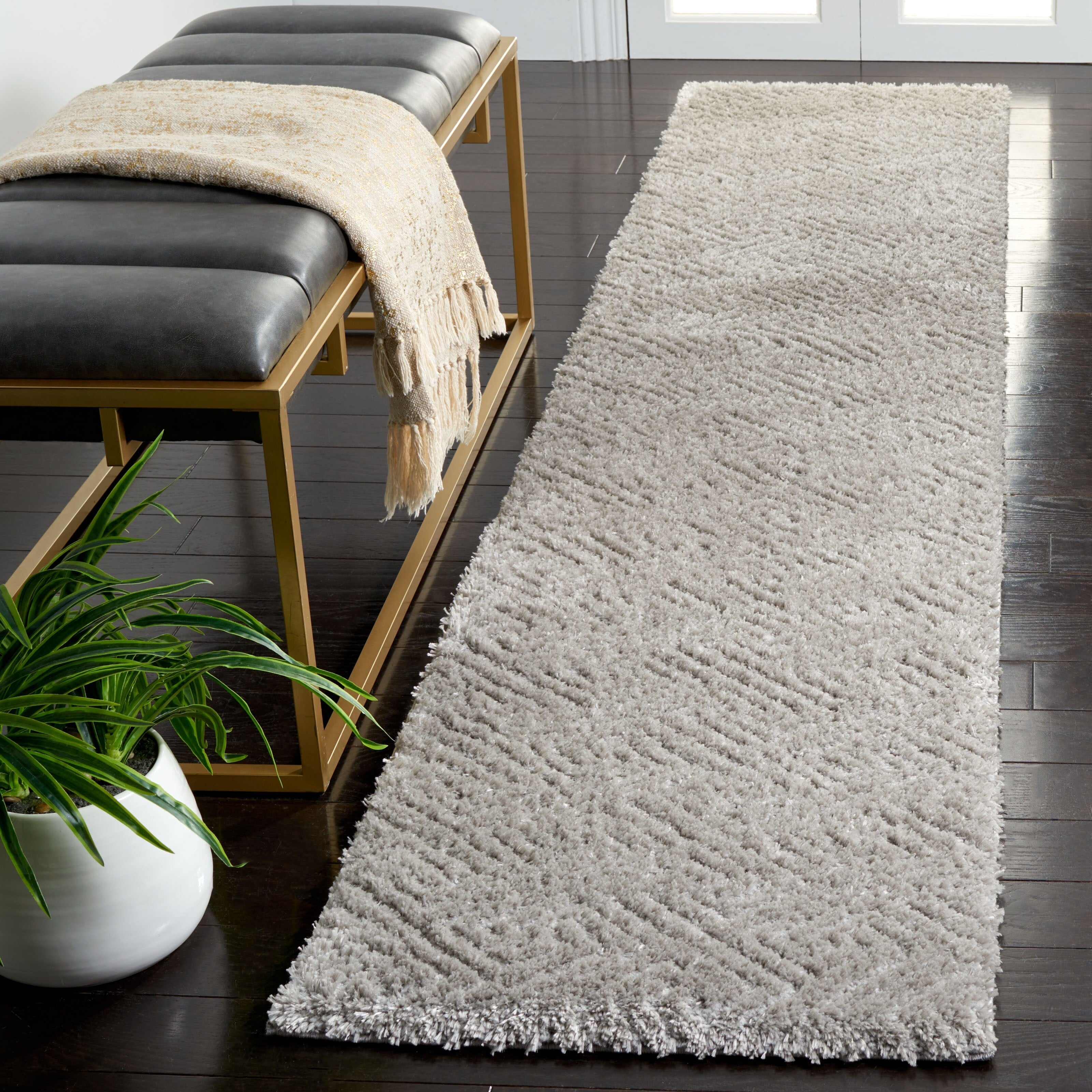 Tapis géométrique SAFAVIEH Tahoe Shag Lisjana de 1,2 pouce d'épaisseur