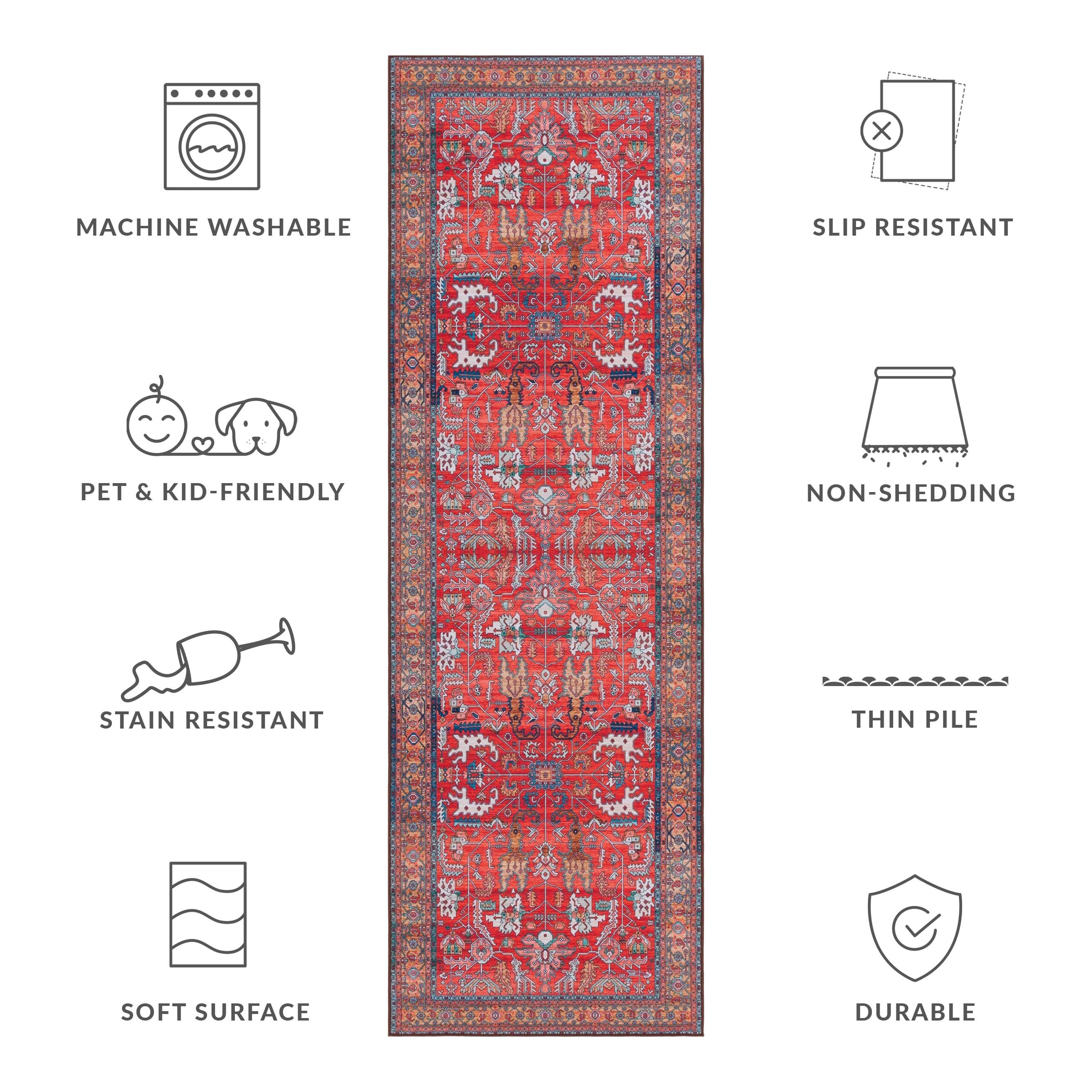 Tapis de transition lavable en machine SAFAVIEH Tucson Annaig
