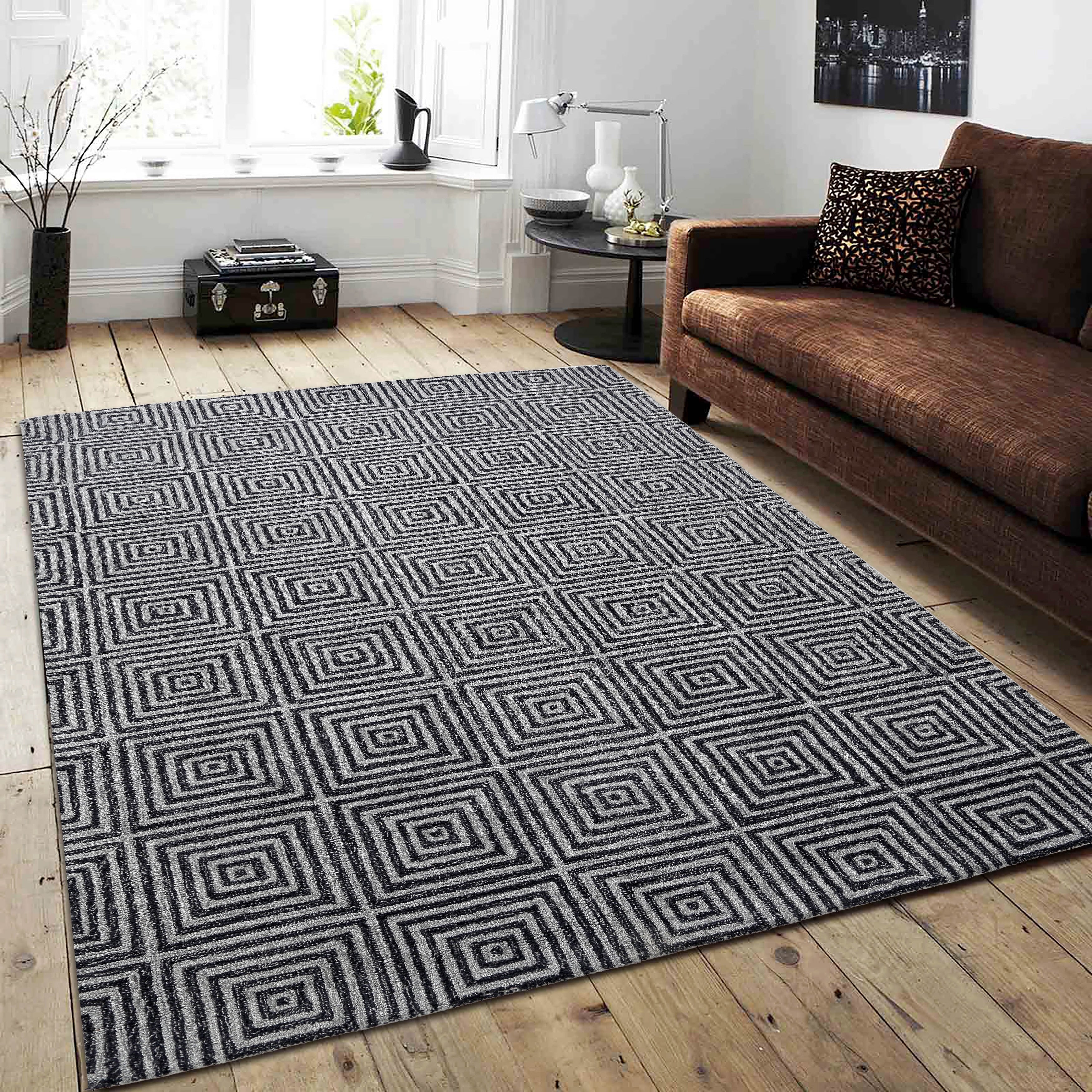 Tapis de luxe en laine abstraite fait main de George Towne Living Sara