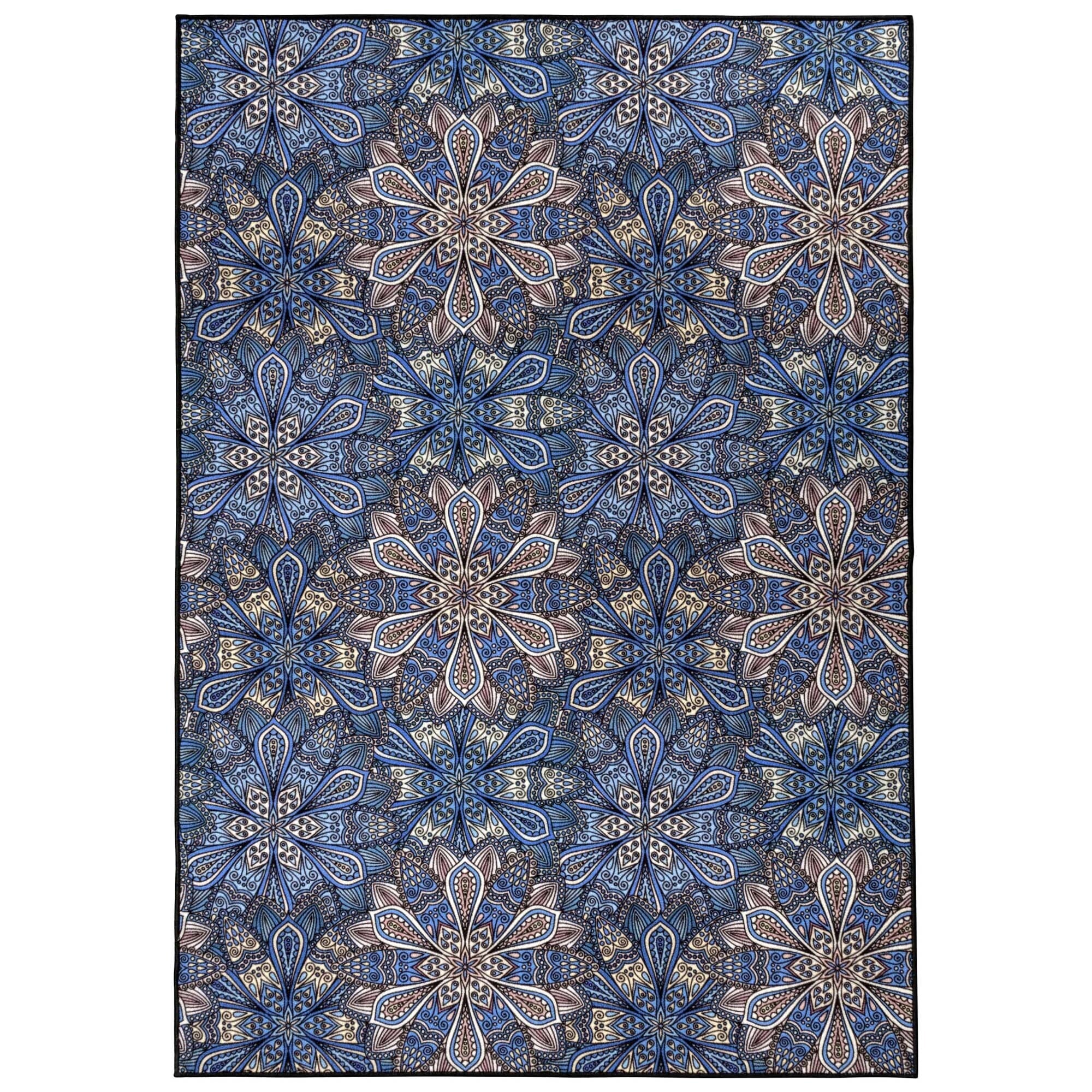 Tapis d'intérieur et d'extérieur antidérapant à motif floral bohème Cassidy de qualité supérieure