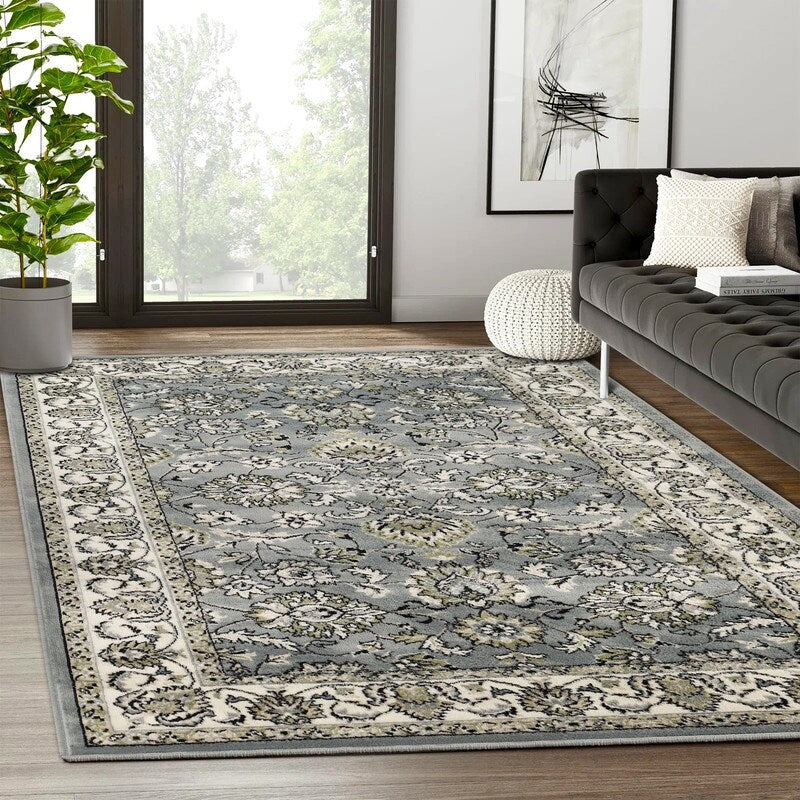 Tapis d'intérieur ou de couloir classique à motif floral Superior Lille