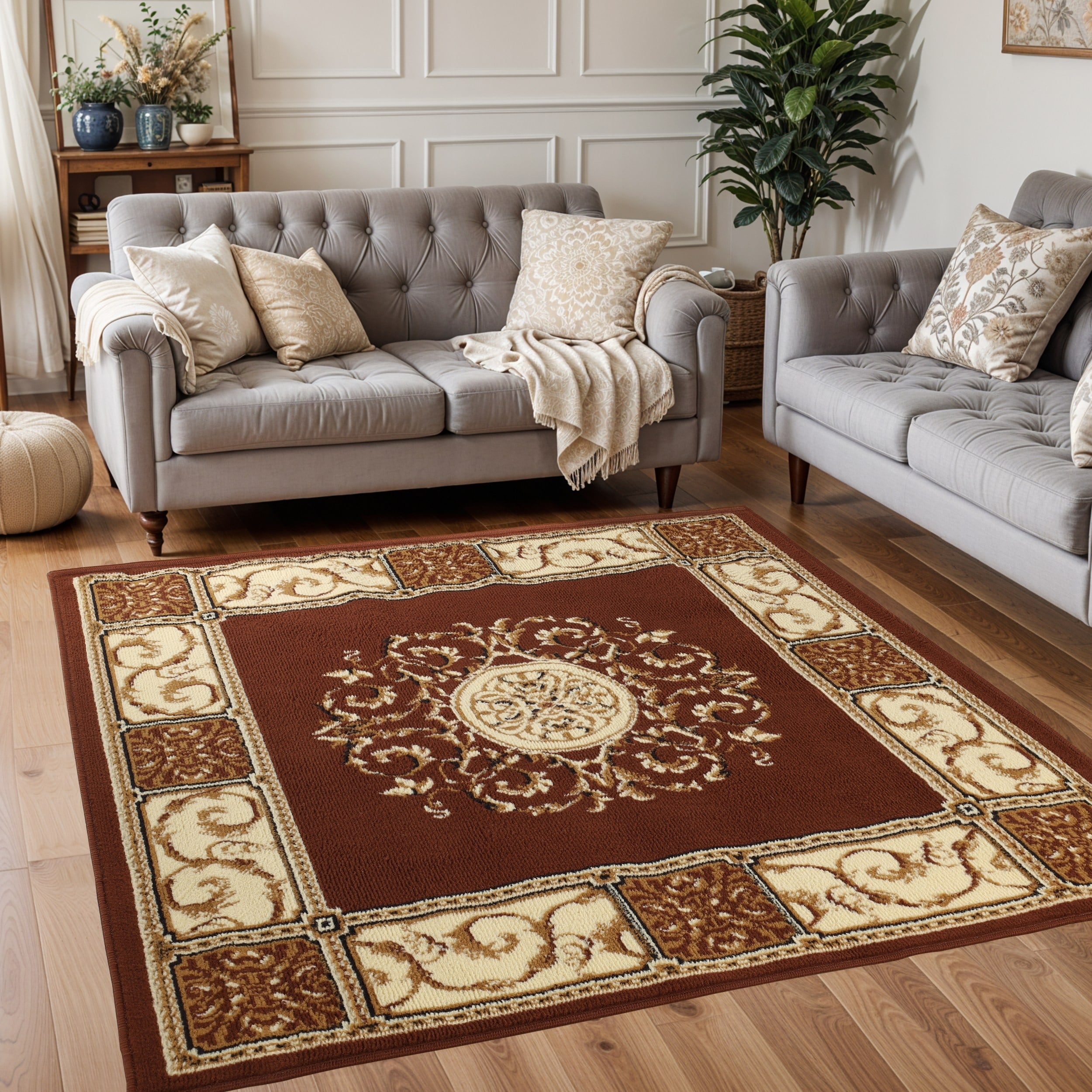 Grand tapis d'intérieur traditionnel de qualité supérieure