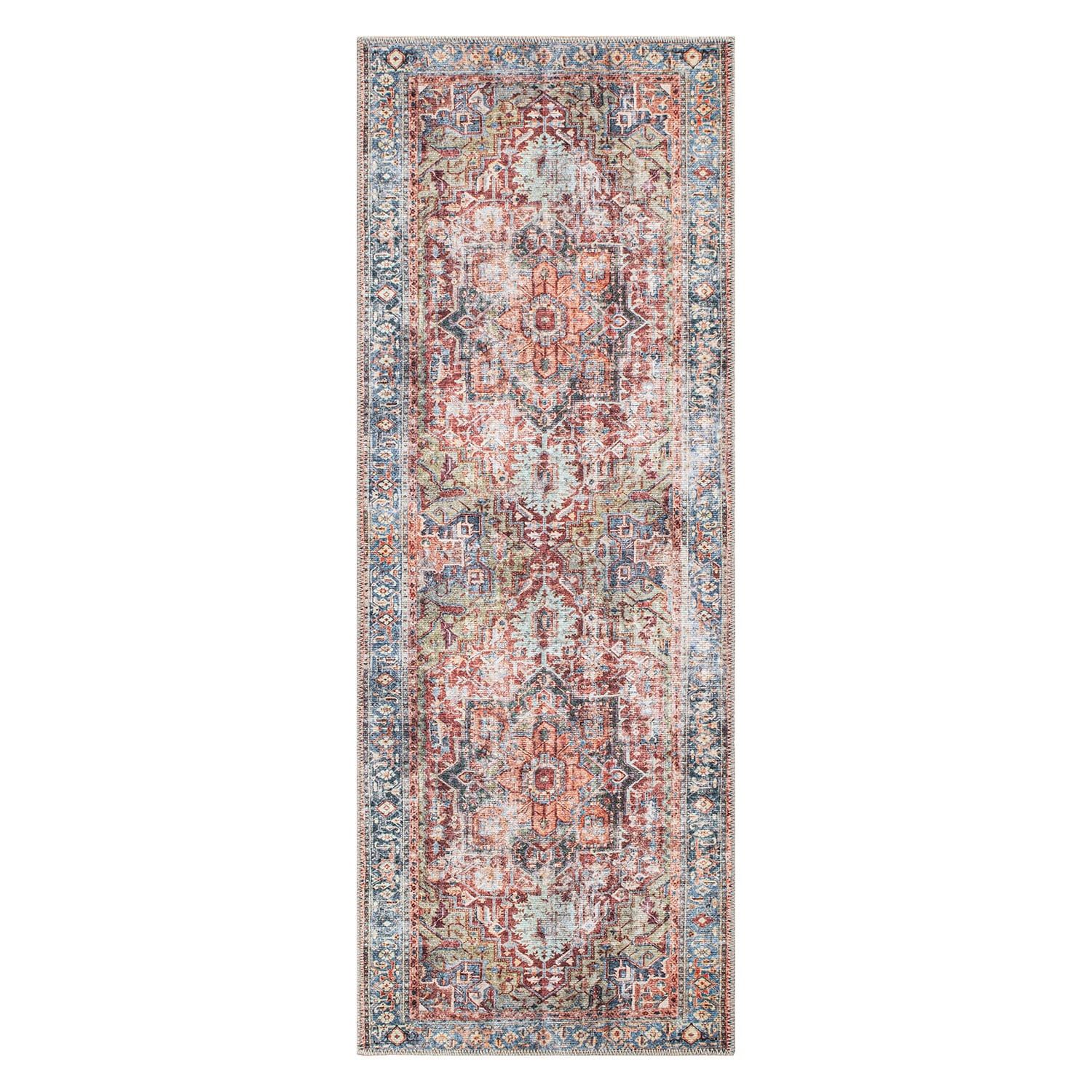 Tapis traditionnel vieilli lavable en machine