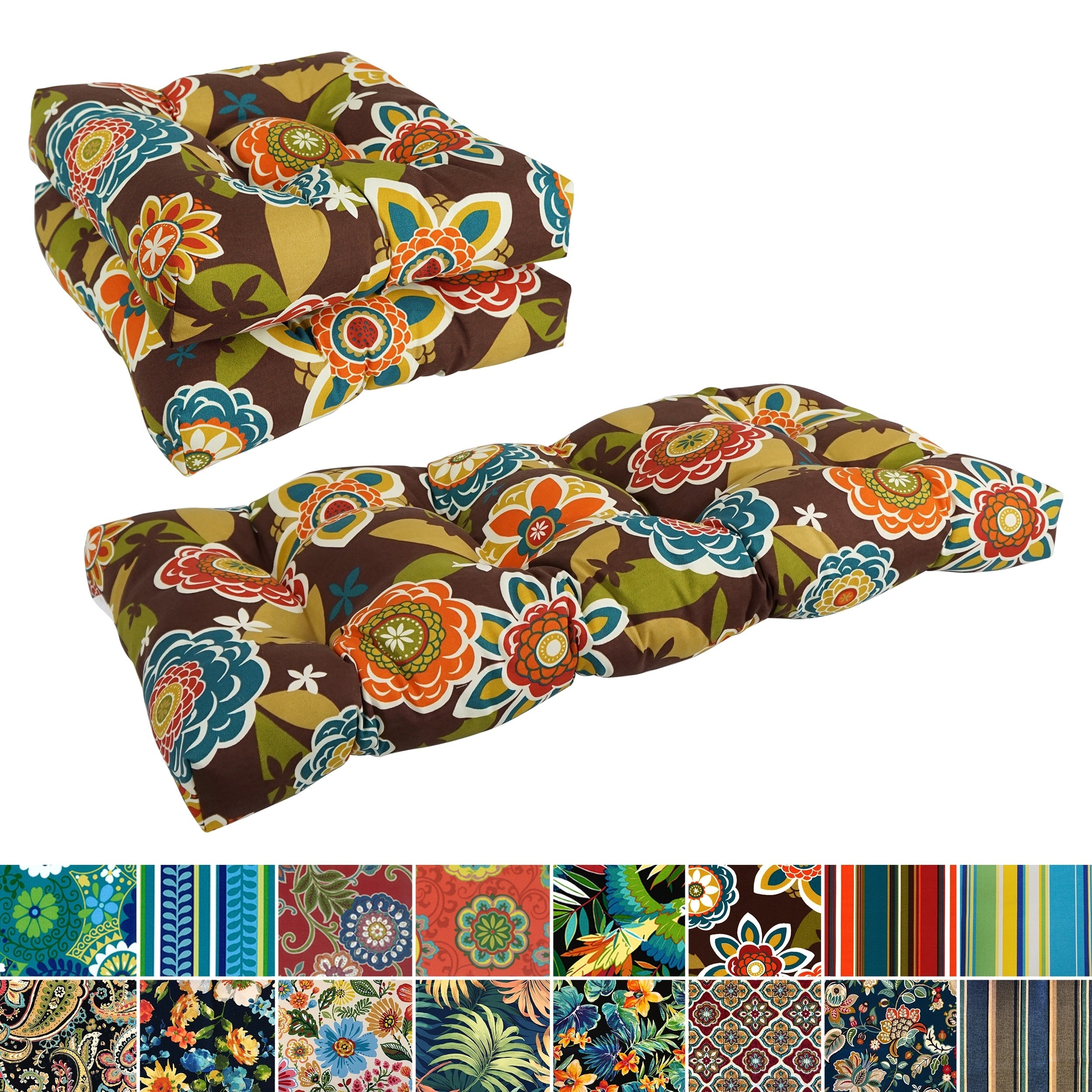Ensemble de 3 coussins de canapé capitonnés pour intérieur/extérieur - 19 x 19/19 x 42