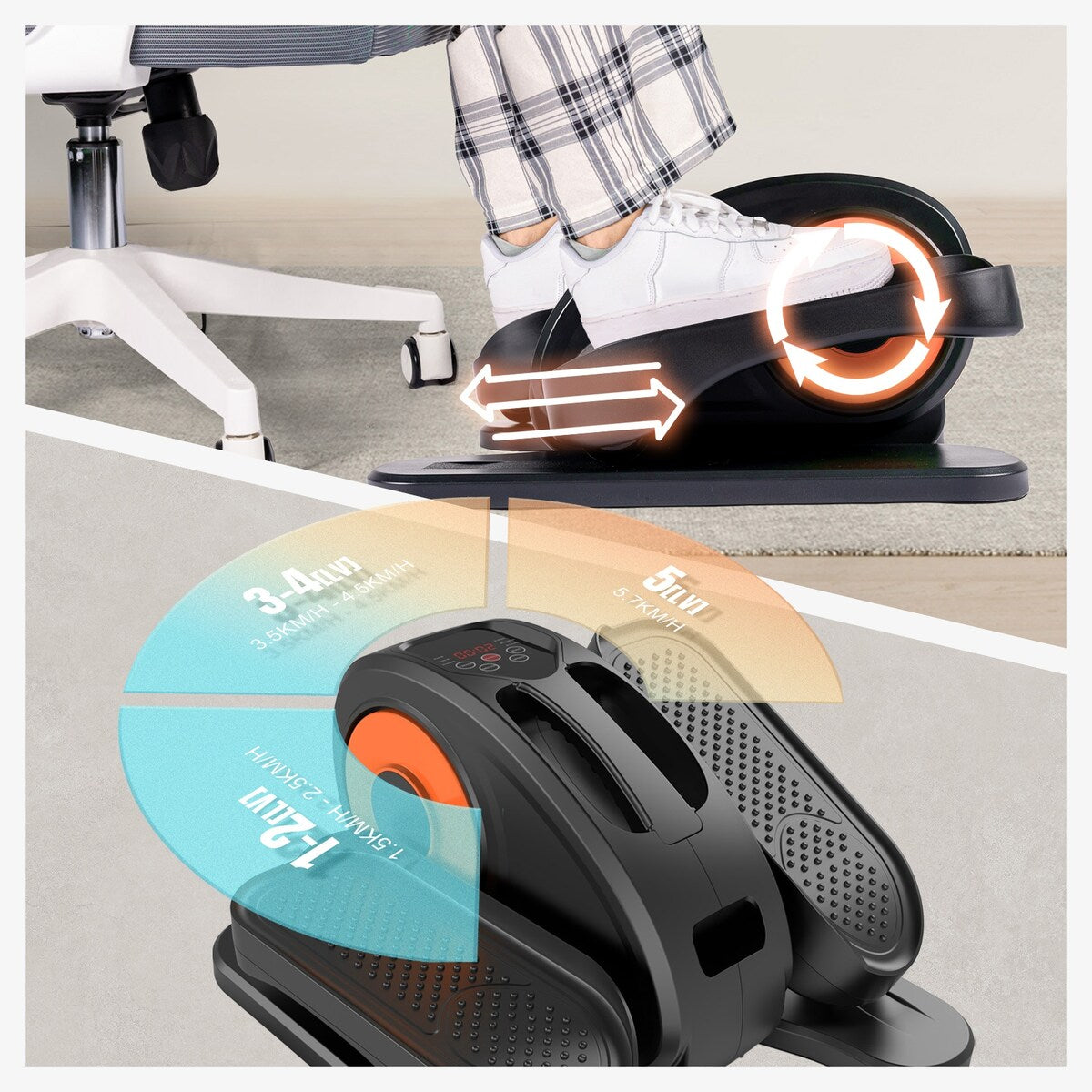 Vélo elliptique sous le bureau, avec télécommande, pédalier assis pour seniors, adultes et adolescents