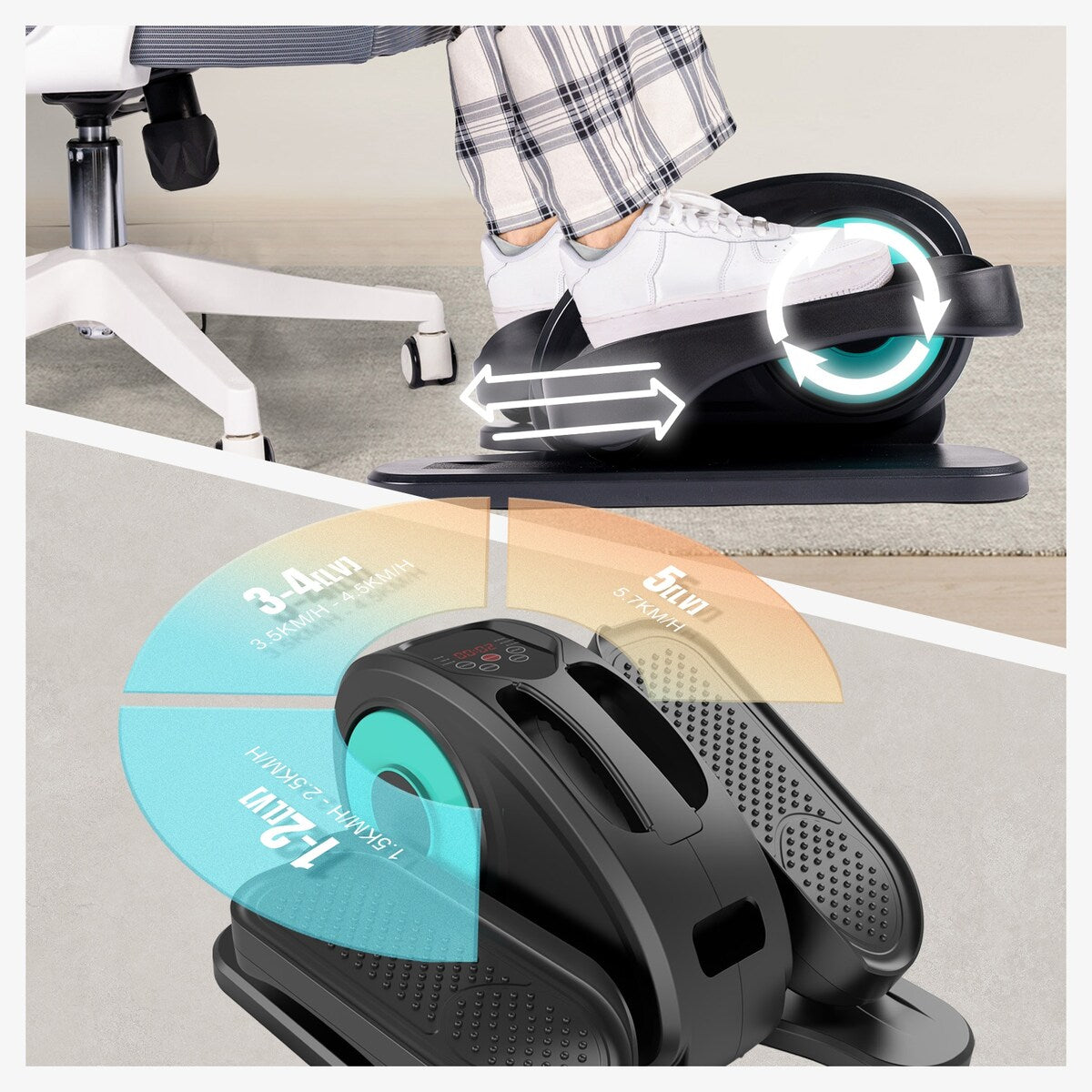 Vélo elliptique sous le bureau, avec télécommande, pédalier assis pour seniors, adultes et adolescents