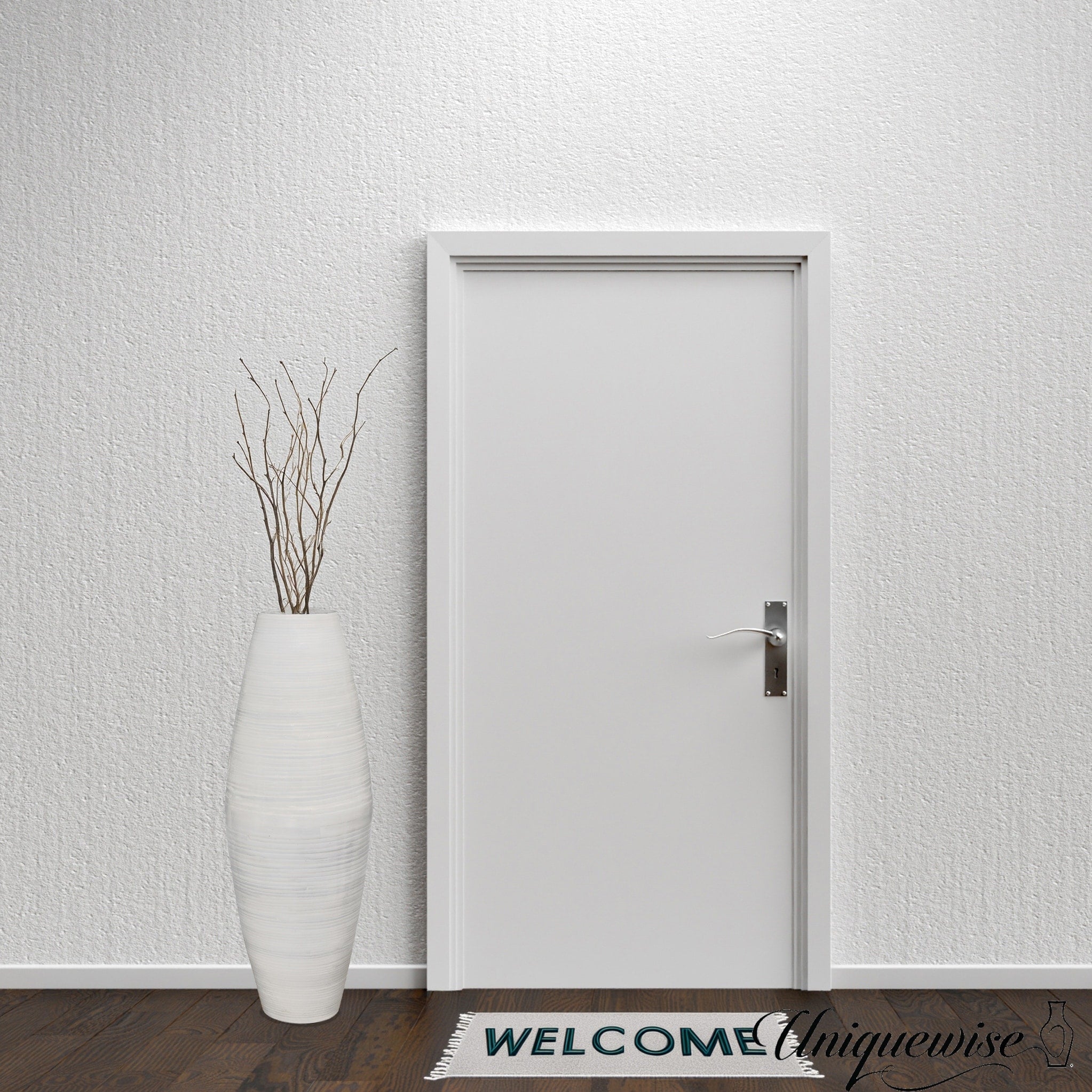 Vase de sol cylindrique en bambou de grande taille, décoratif pour halls d'hôtel et spas, idéal pour le salon ou le couloir.