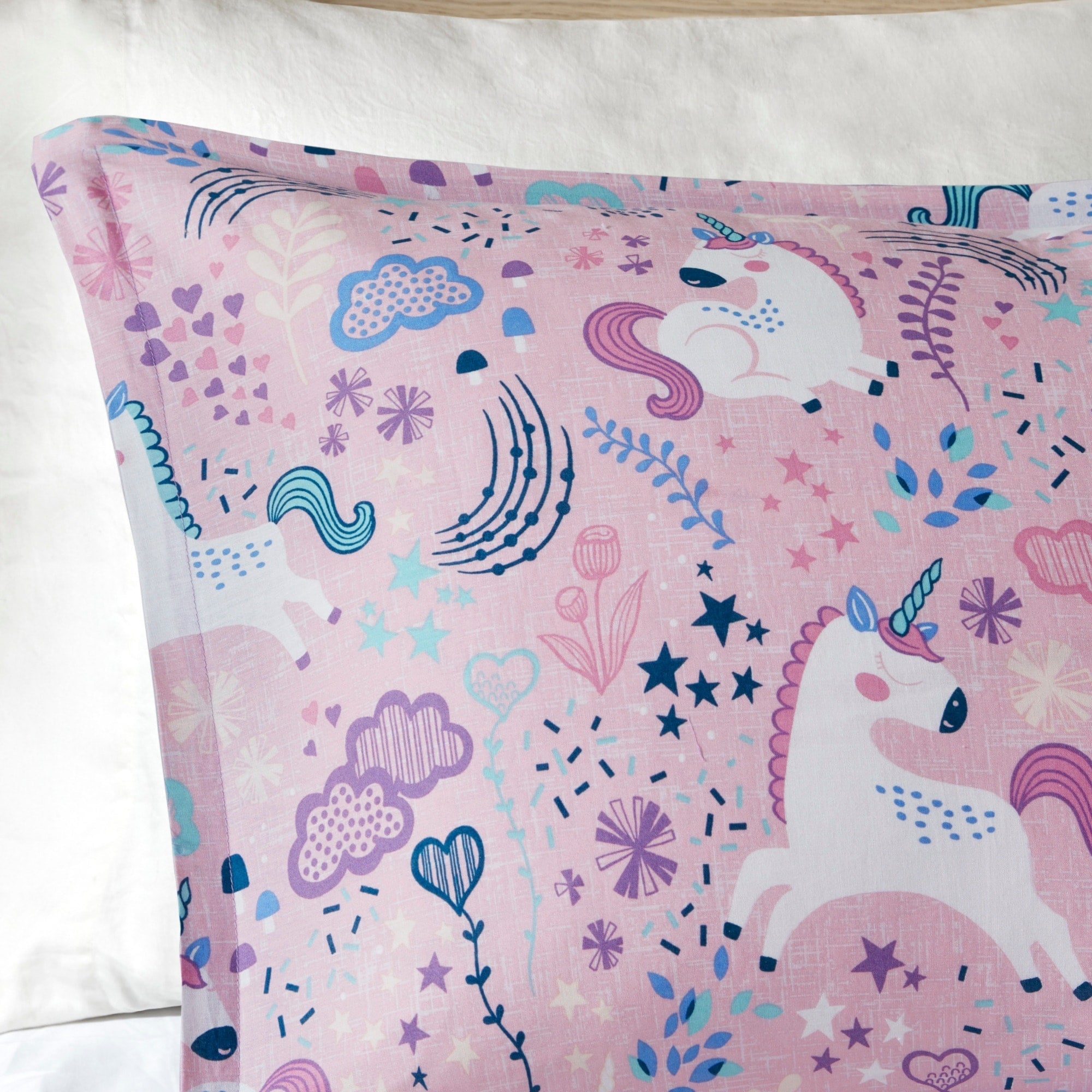 Parure de lit en coton Ella Unicorn pour enfants au design intelligent